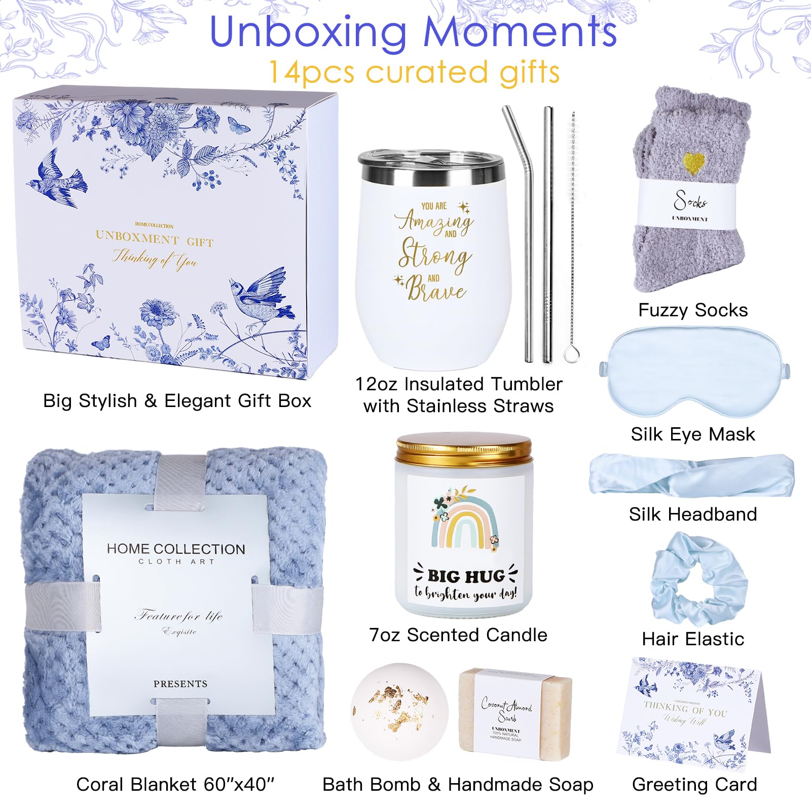 Self Care Gifts For Women, Get Well Soon Gifts For Women, Feel Better After Surgery Care Package With Blanket, Sympathy Gifts Th