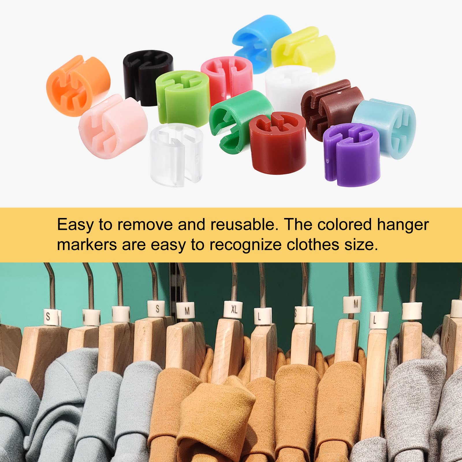 Meccanixity Clothes Hanger Marker Blank Fit 3.5Mm Rod For Garment Color Coding Pink Count 100