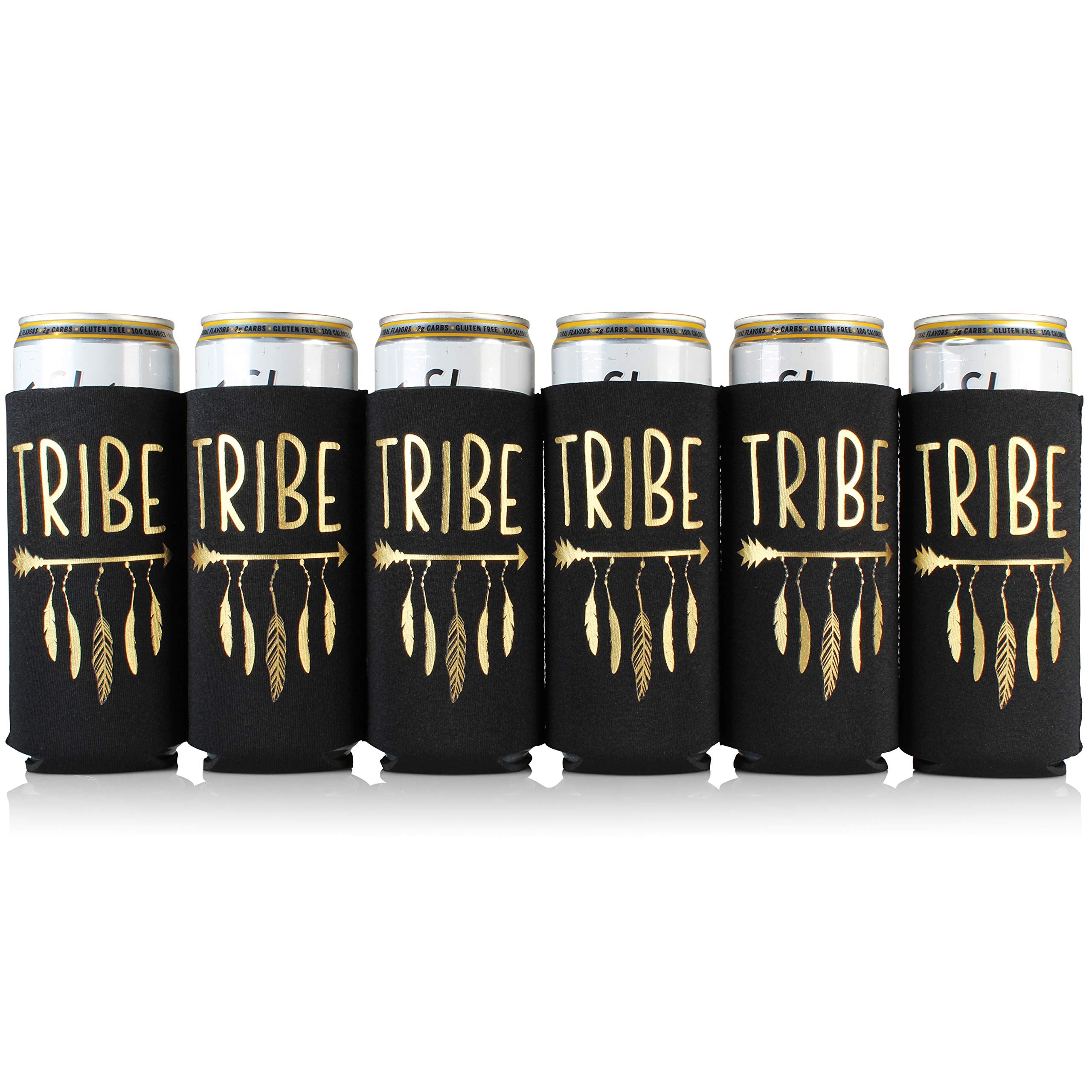 Bride Tribe Bachelorette Party Can Coolers For Bridal Party Gifts And Bridesmaid Proposals (Black, 6)