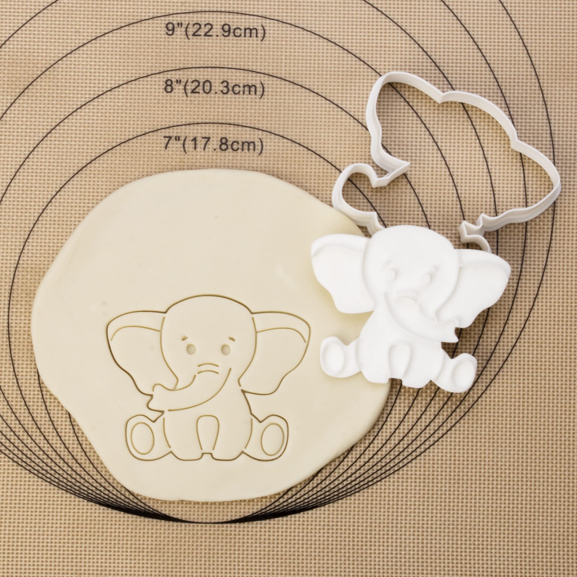 Mostop 3D Cookie Cutter With Elephant Stampers Baby Shower Cake Mold Fondant Decorating Tools Diy Mold For Sugar Craft Baking Mo