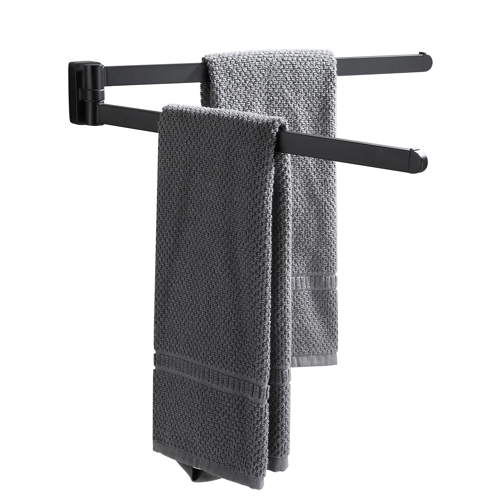Bgl Swivel Towel Rack Black Swivel Towel Bar Movable Double Towel Rails Matt Rubber Black Bathroom Accessories