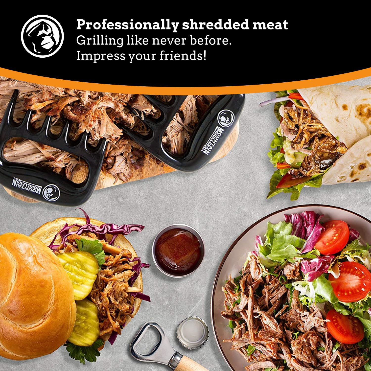 Mountain Grillers Meat Claws - Pulled Pork Claws And Meat Shredder - Grilling Claws Bbq Tools For Meat Shredding - Meat Pulling