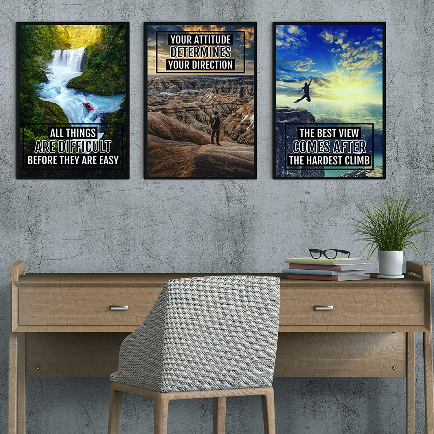 Kartmen Inspirational Wall Art | Motivational Wall Art | Inspirational Wall Decor - Set Of 6 (12X 18) ( Multicolor)