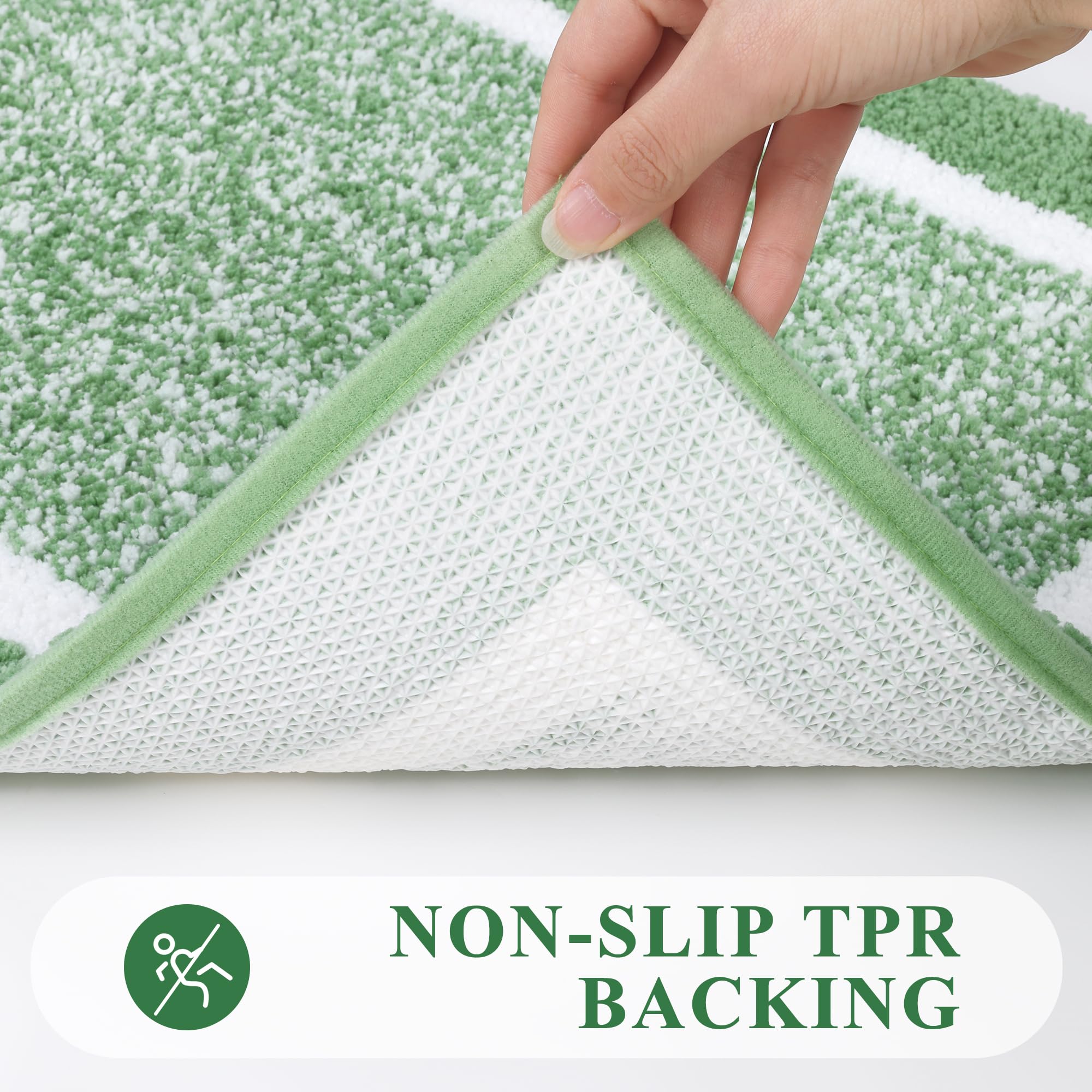 Pauwer Bathroom Rug Mat Set 3 Piece, Microfiber Shaggy Bath Set, Non-Slip Ultra Soft Carpet Mats, Absorbent With U-Shaped Toilet