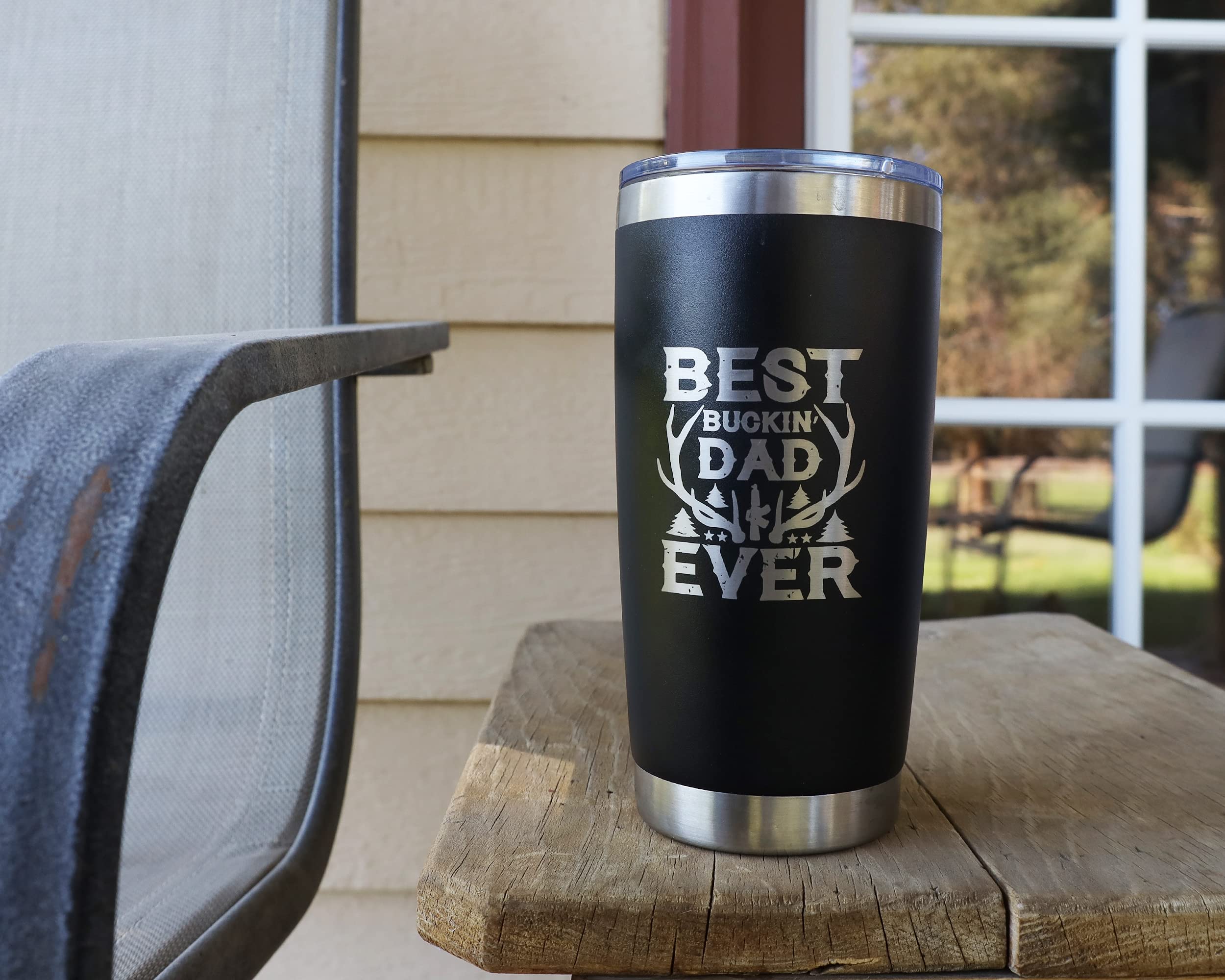 Dad Bod Nutrition Best Buckin Dad Ever Funny Tumbler 20 Ounce Black Coffee Mug For Fathers Day (Best Buckin Dad)