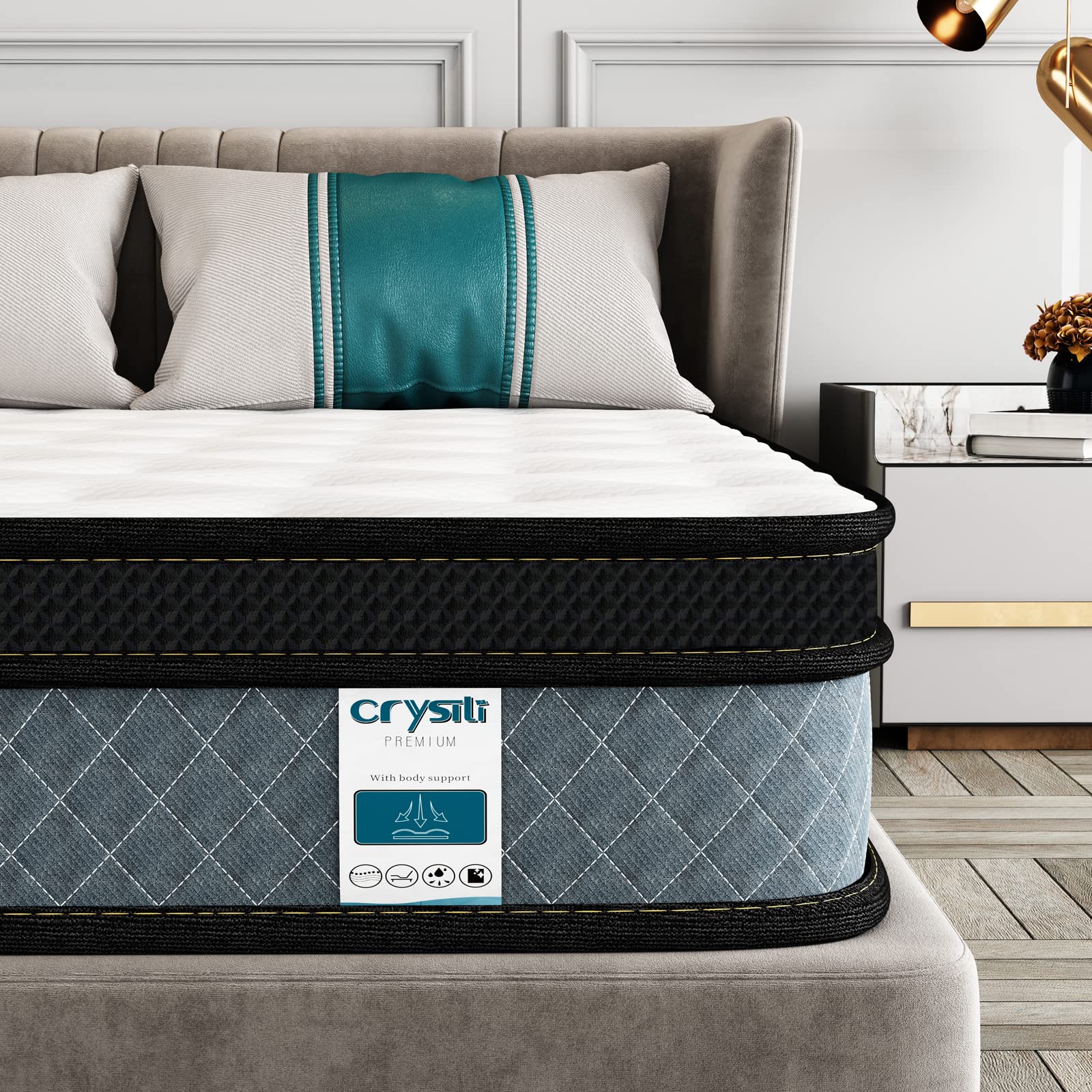 Crystli Twin Mattresses 12 Inch Memory Foam Mattress Twin Size Hybrid Mattress Medium Firm Bed Mattress In A Box With Certipur-U