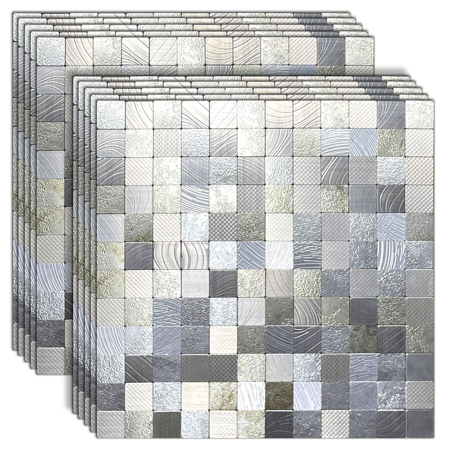 WEIMEISC 10- Sheet Peel and Stick Backsplash Tile for Kitchen, Self-Adhesive Mosaic Tile, Stick on Bathroom Vanities,Fireplace D
