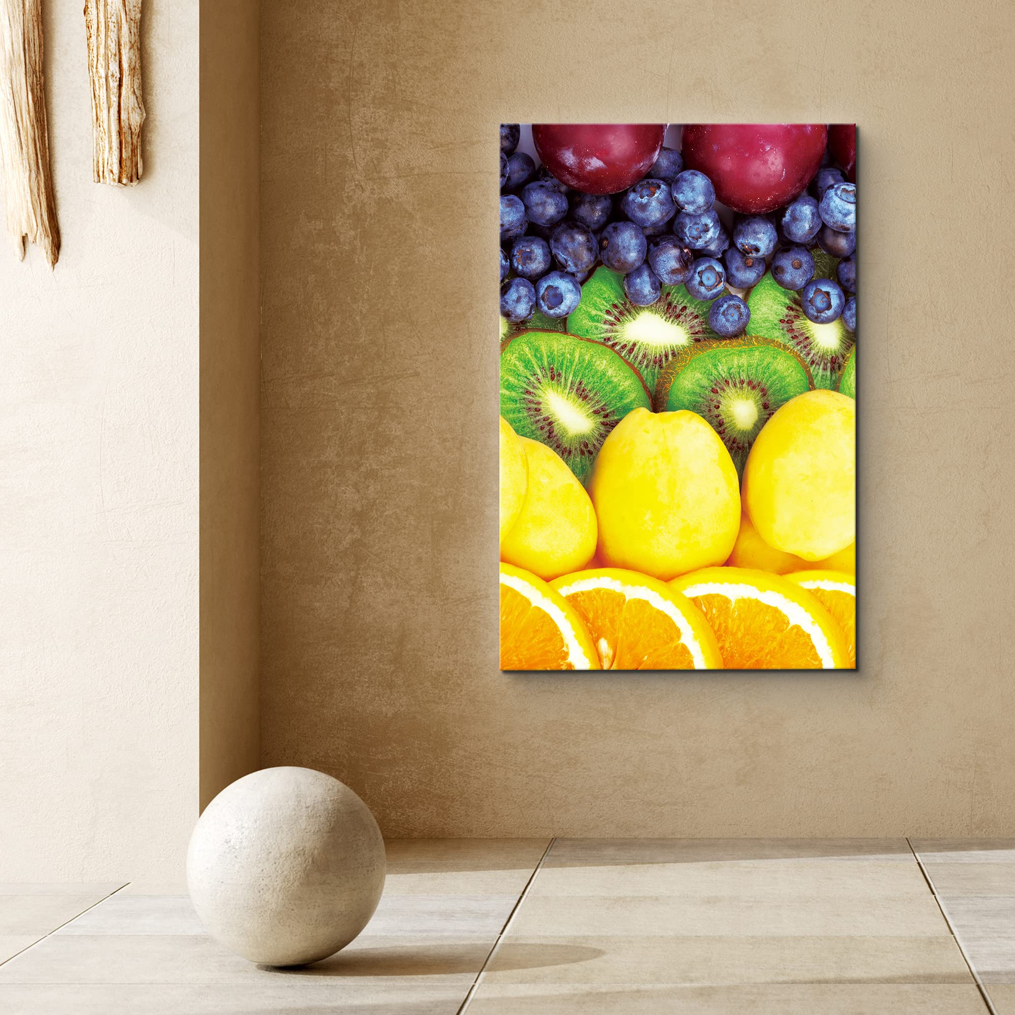Signford Canvas Print Wall Art Variety Of Kiwi, Lemons, And Oranges Fruit Family Photography Modern Art Decorative Elements Clos