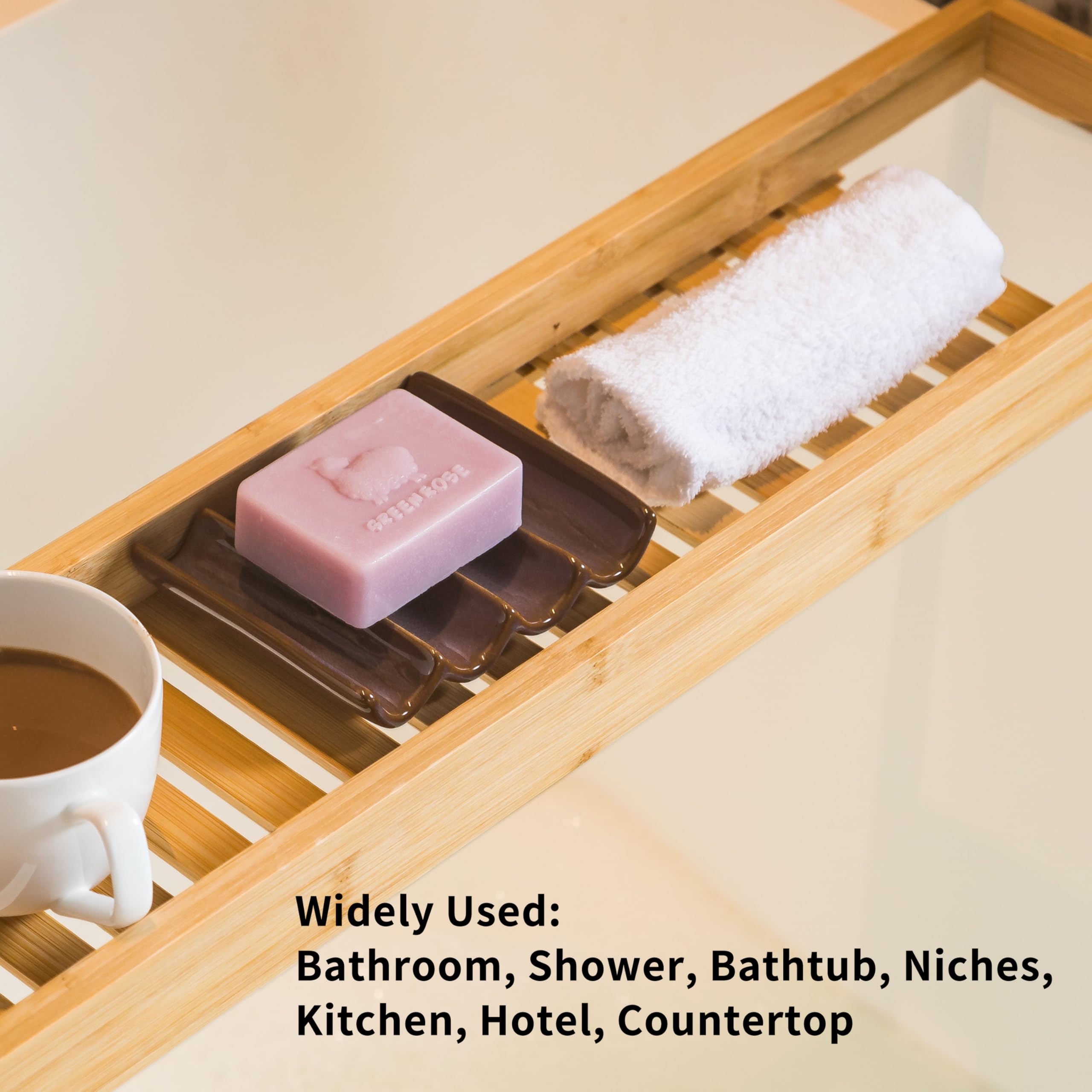 Cormomu Bar Soap Holder, Soap Dish For Shower, Soap Saver For Bathroom, Sink, Kitchen, And Countertop, 5'' X 3.9'' Ceramic Japan