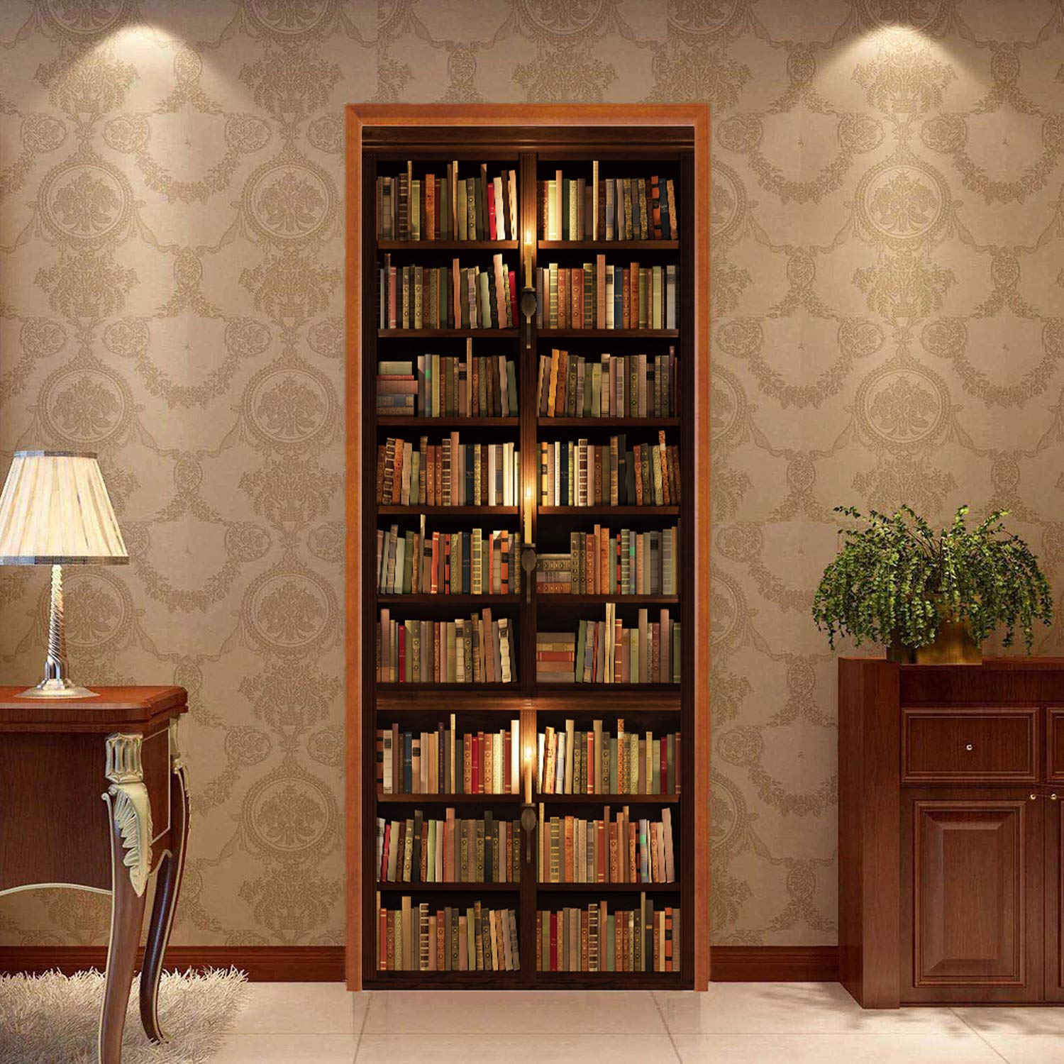 Tuoking Door Sticker, Peel And Stick Vinyl Door Decals, Self-Adhesive Mural For Home Decor, 30.3'' W X 78.7'' L, Set Of 2 Sheets