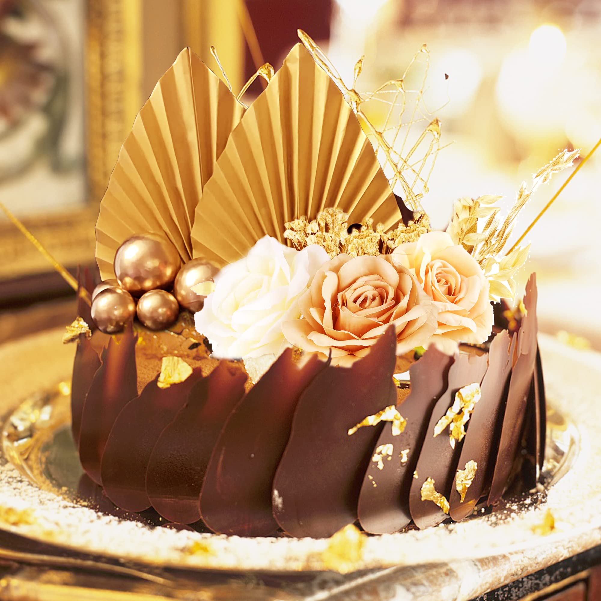 Fan Leaf Silicone Mold DIY 3D Pearl Fondant Mold Flower Fan Palm Boho Leaf Chocolate Molds Semi Sphere Mold Sugar Lollipop Mold Candy Molds Silicone for Fondant Cake Decoration Clay Mold for Crafts