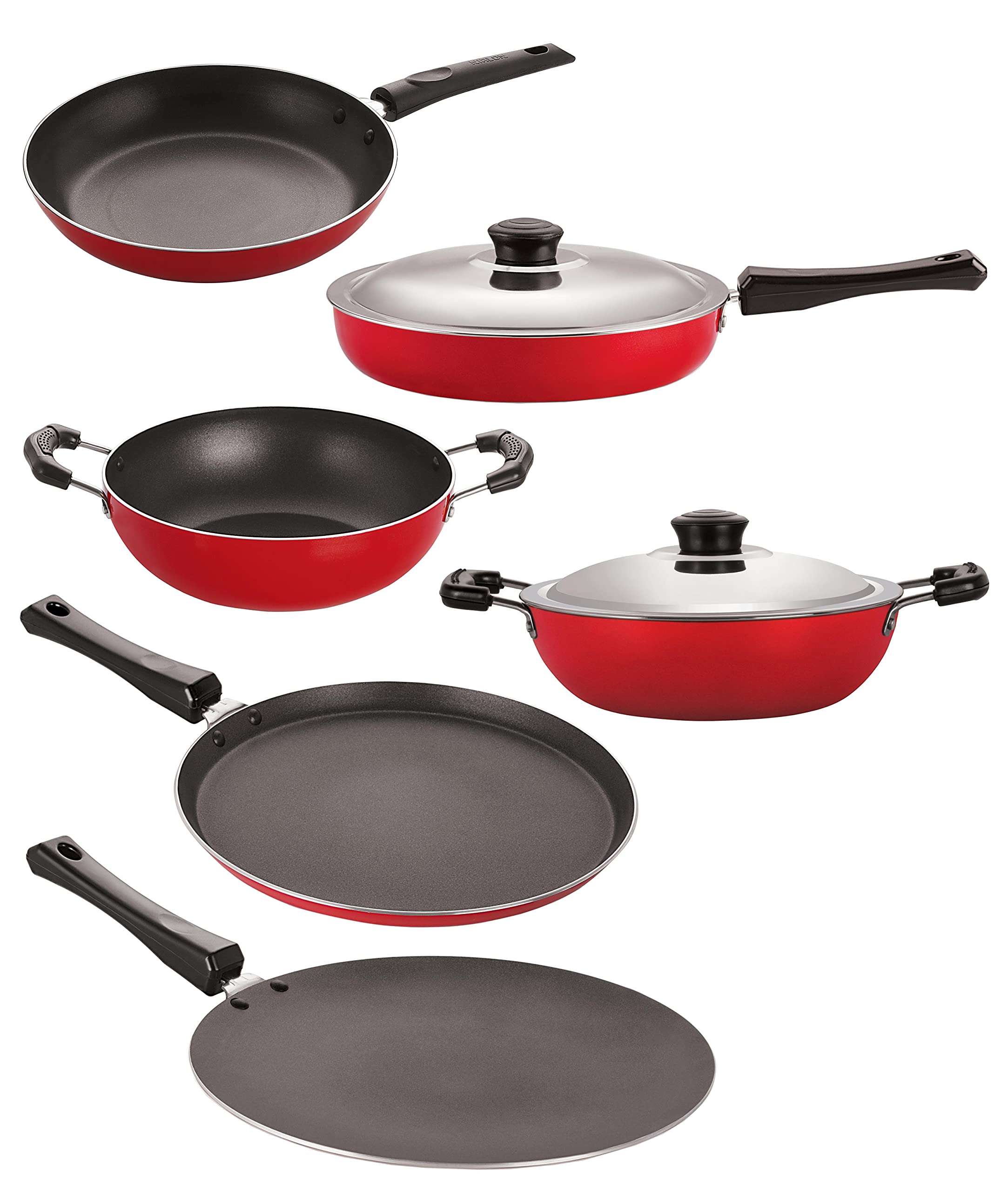 Special Nonstick Tawa Combo Roti / Dosa Tawa 28.5Cm , Concave Tawa 28.5 Cm , Fry Pan With Stainless Steel Lid 2 Liter , Deep Kad