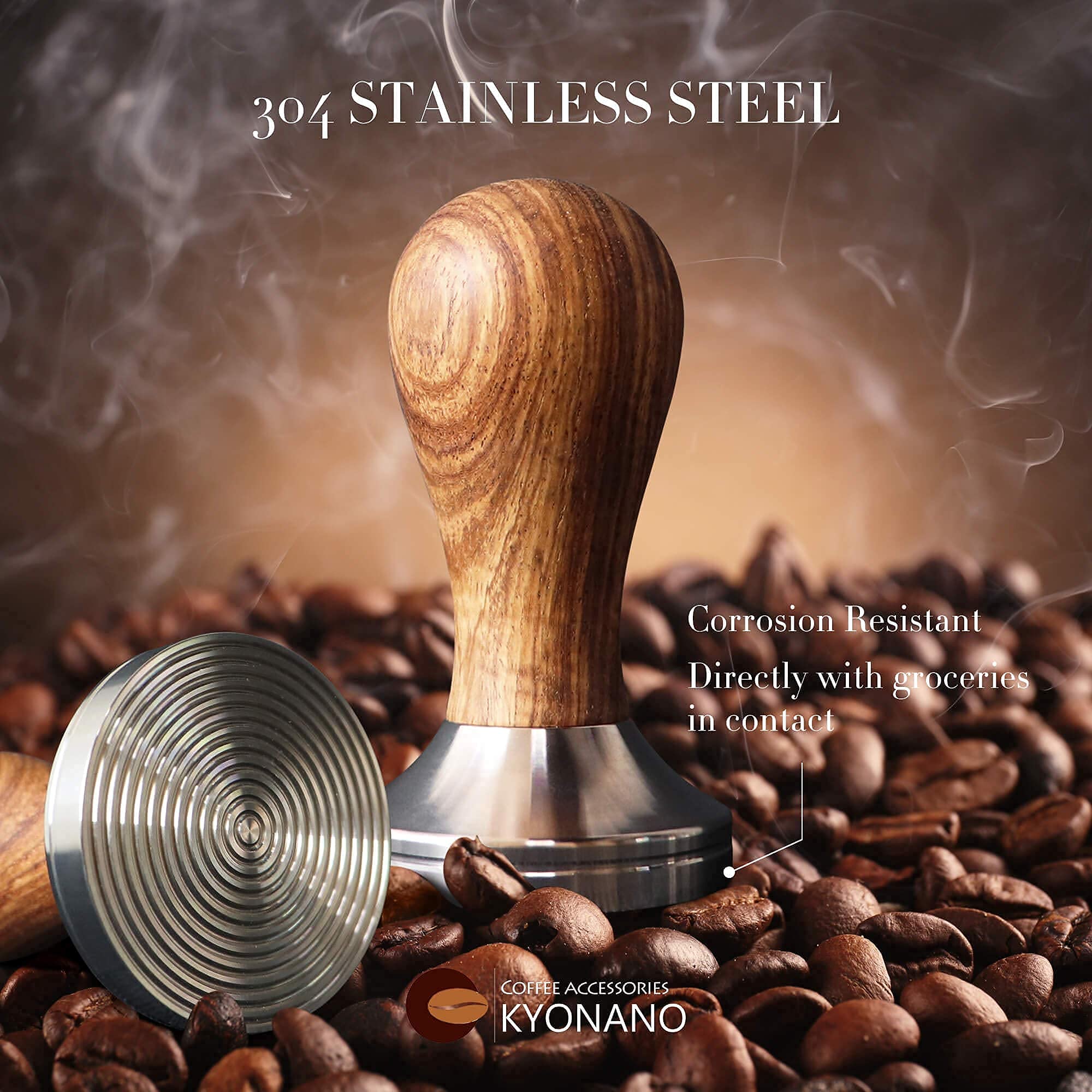 Kyonano Espresso Tamper 51Mm - Tamper With Dalbergia Odorifera Handle -Coffee Tamper Espresso Press Plus Free Milk Frothing Pitc
