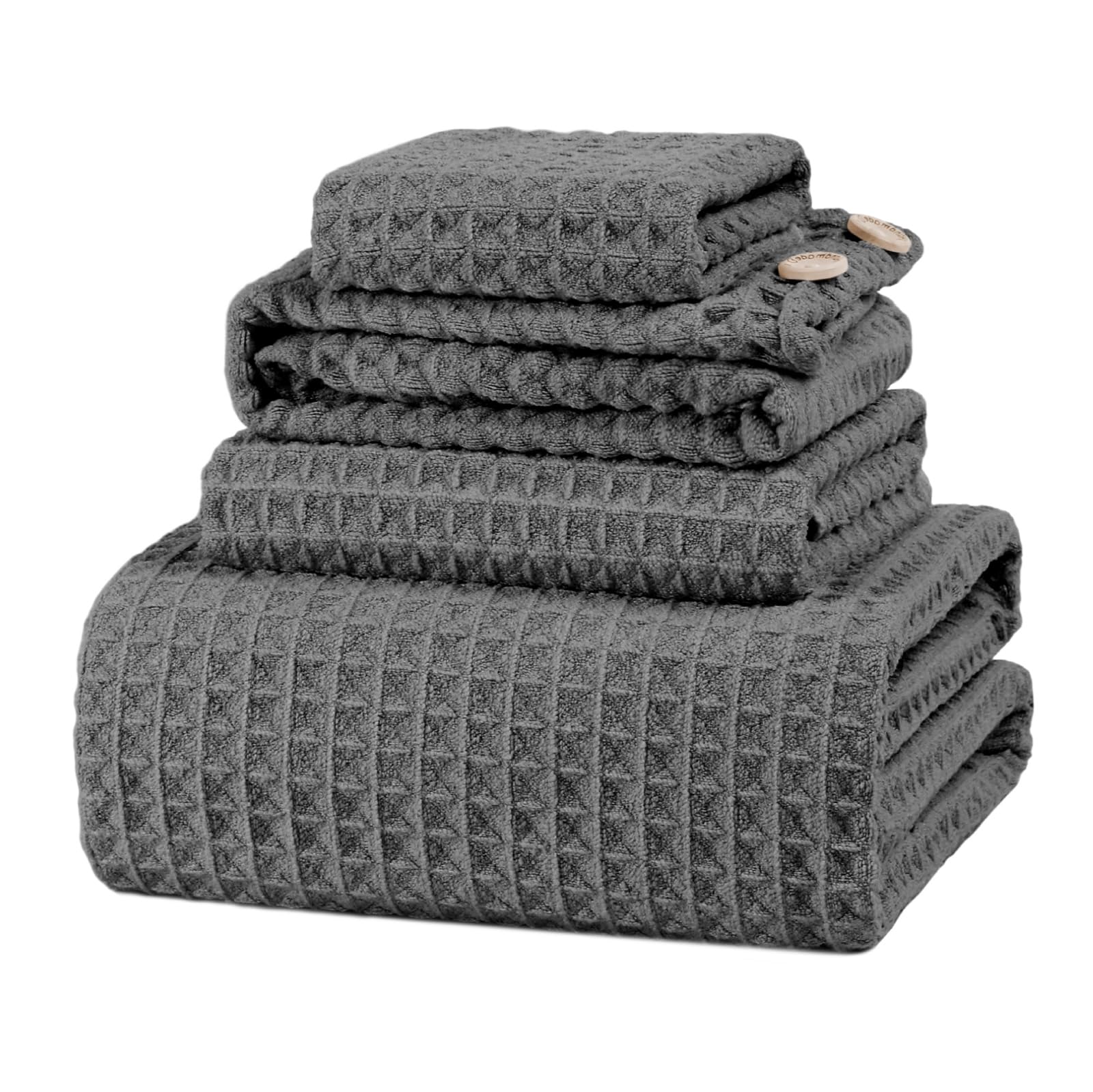 Waffle Bath Towels Sets Of 4 Pcs Extral Large 35X70 Inch Bath Towels Hand Towels Washcloths Hair Towel Set Microfiber Bath Towel