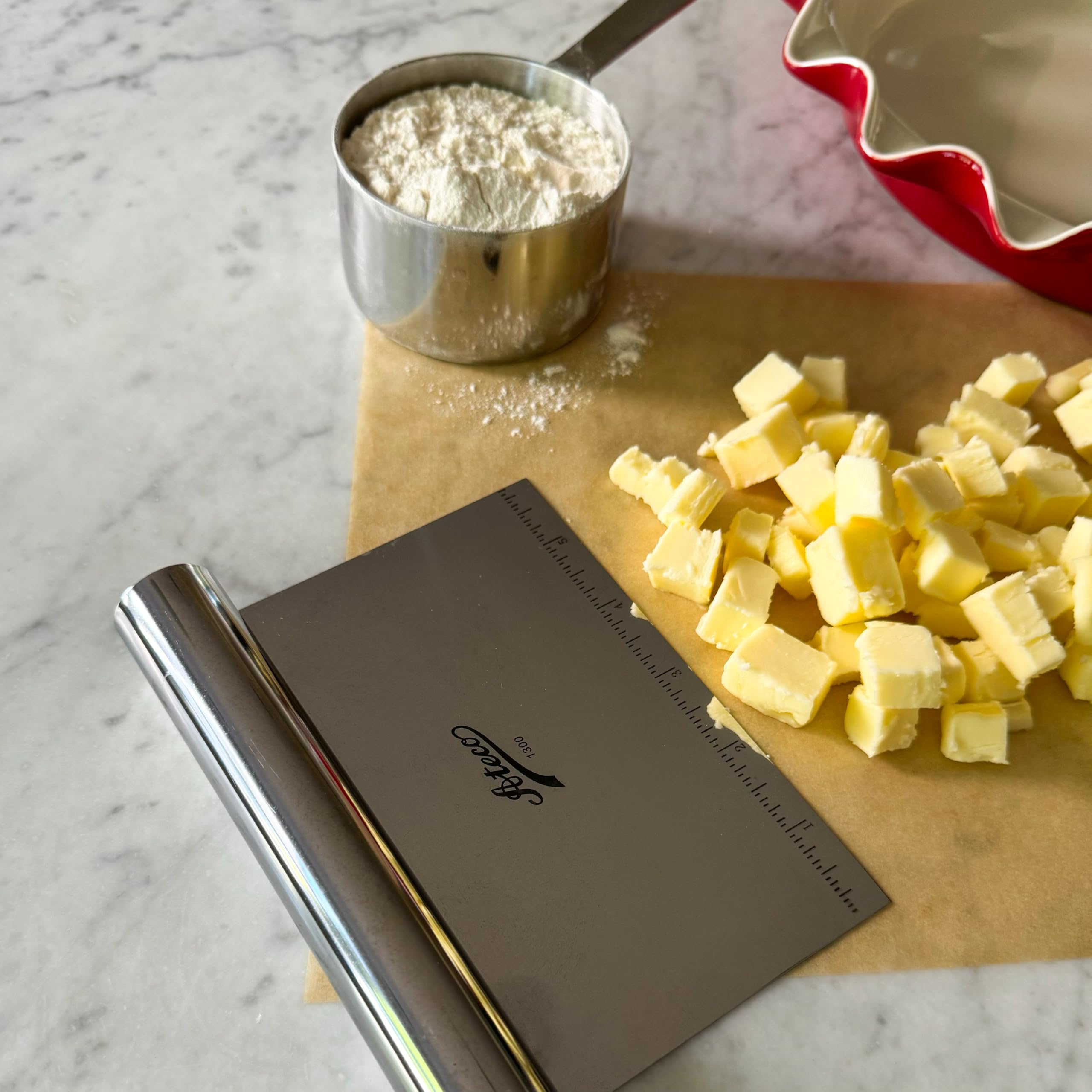 Ateco Stainless Handle Bench Scraper, 5.9-Inches by 3-Inches, Stainless Steel