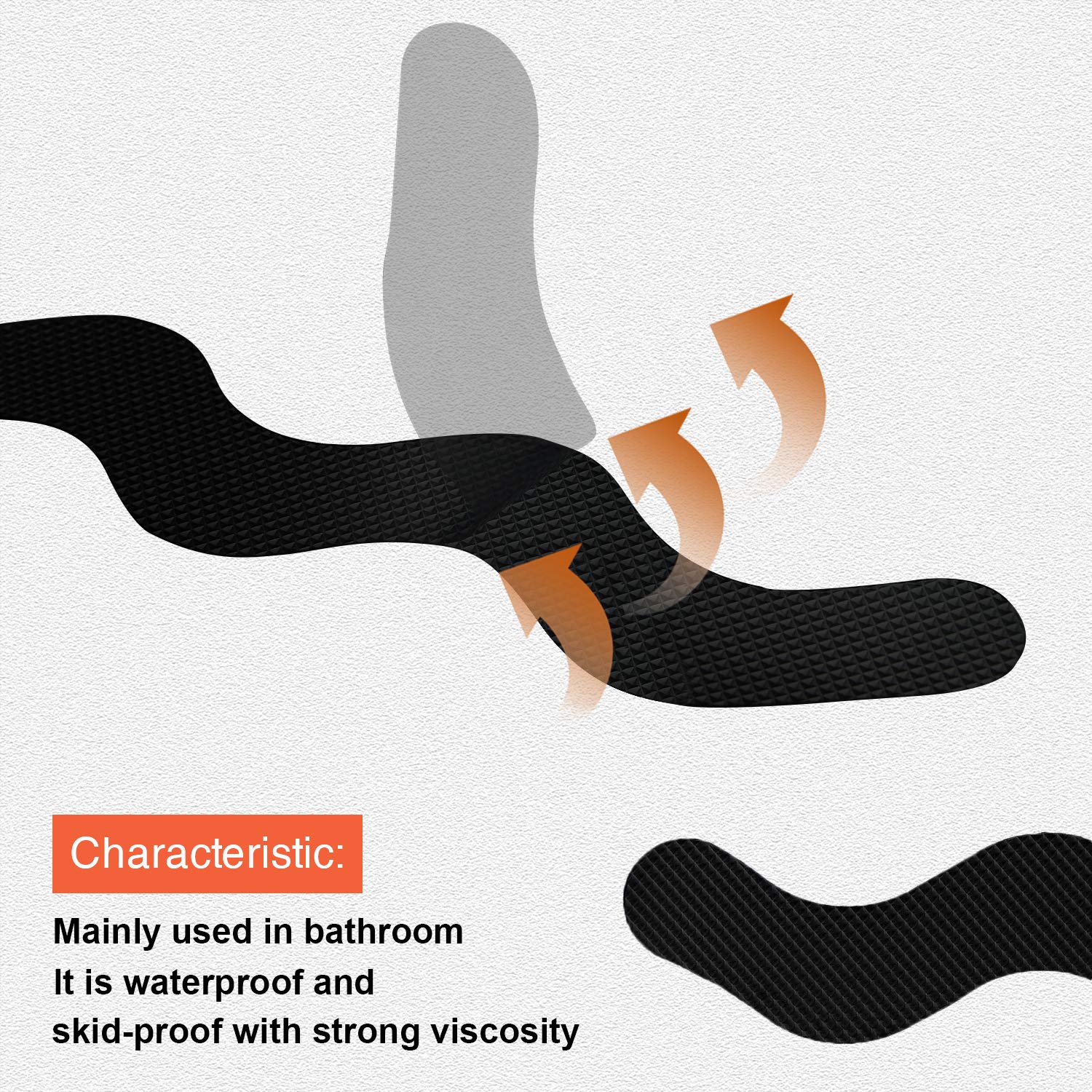 Secopad Patented Anti Slip Shower Stickers 24 Pcs Safety Bathtub Strips Adhesive Decals With Premium Scraper For Bath Tub Shower