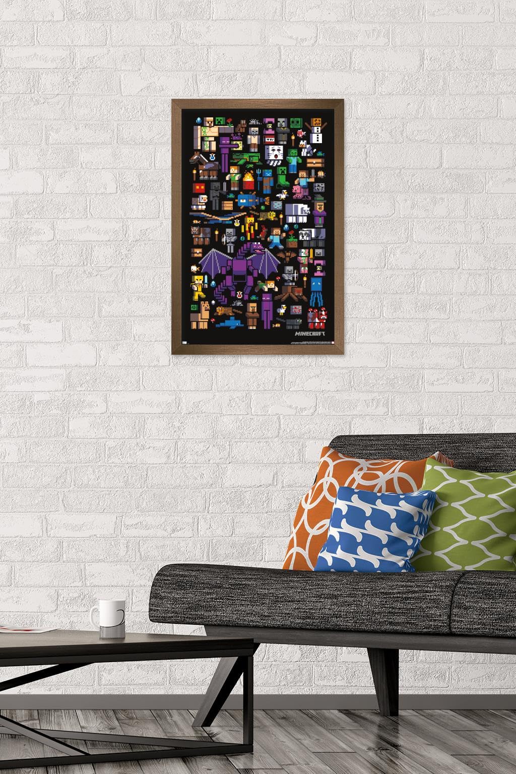 Trends International Minecraft - Mobbery Wall Poster, 14.725'' X 22.375'', Bronze Framed Version