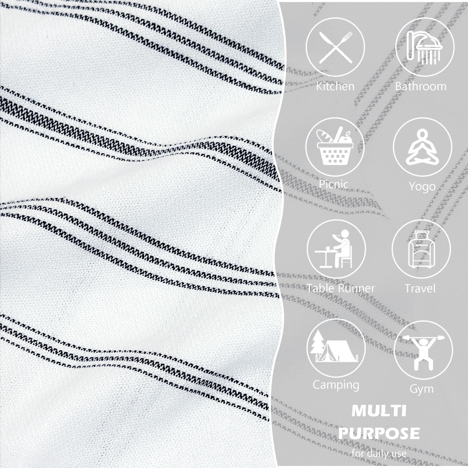 Cabanana Turkish Hand Towels For Bathroom - Set Of 2 Cotton Woven Bathroom Hand Towels With Fringe, Quick Dry Thin Decorative Ki