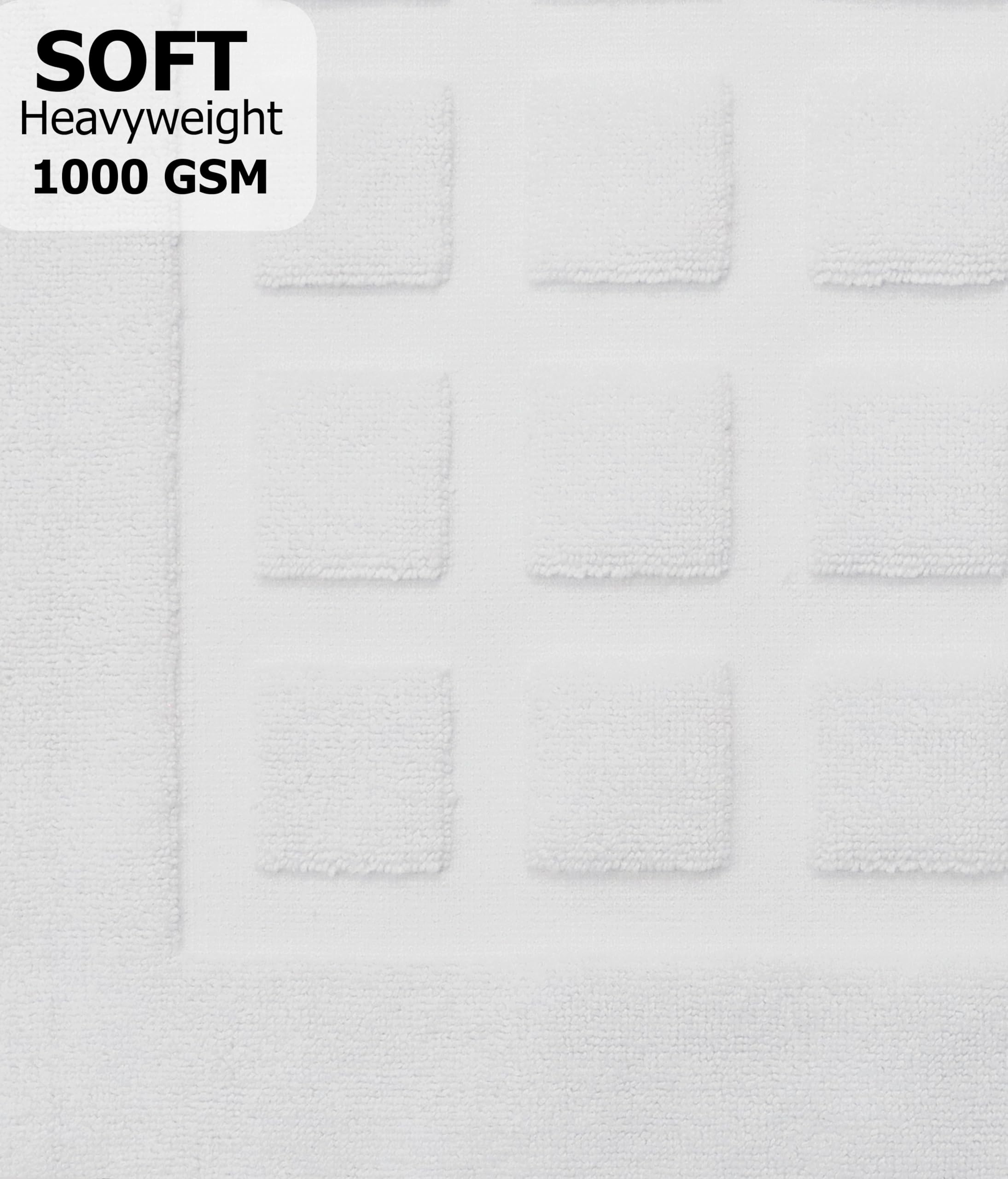 Cotton Craft Bath Tub Mat - Sculpted Tile 100% Cotton Ultra Absorbent Low Lint 1000 Gsm Luxury Bath Mat - Hotel Spa Shower Bathr