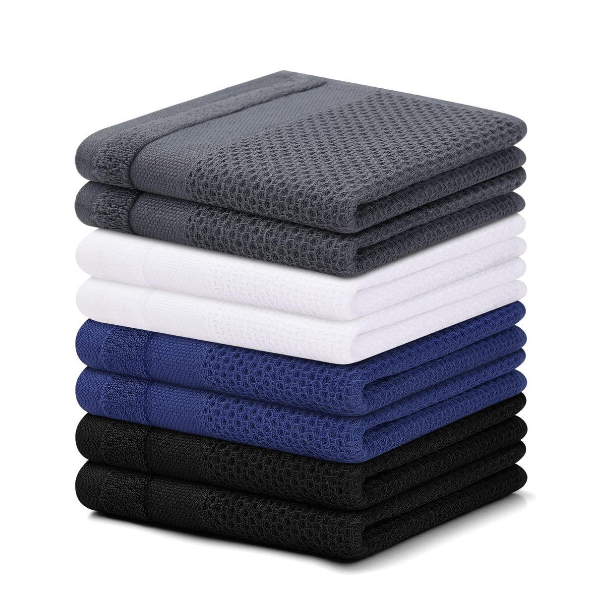 Homaxy 100% Cotton Dish Cloths, Pack Of 8-12 X 12 Inches, Waffle Weave Super Soft And Absorbent Dish Towels Quick Drying Dishclo