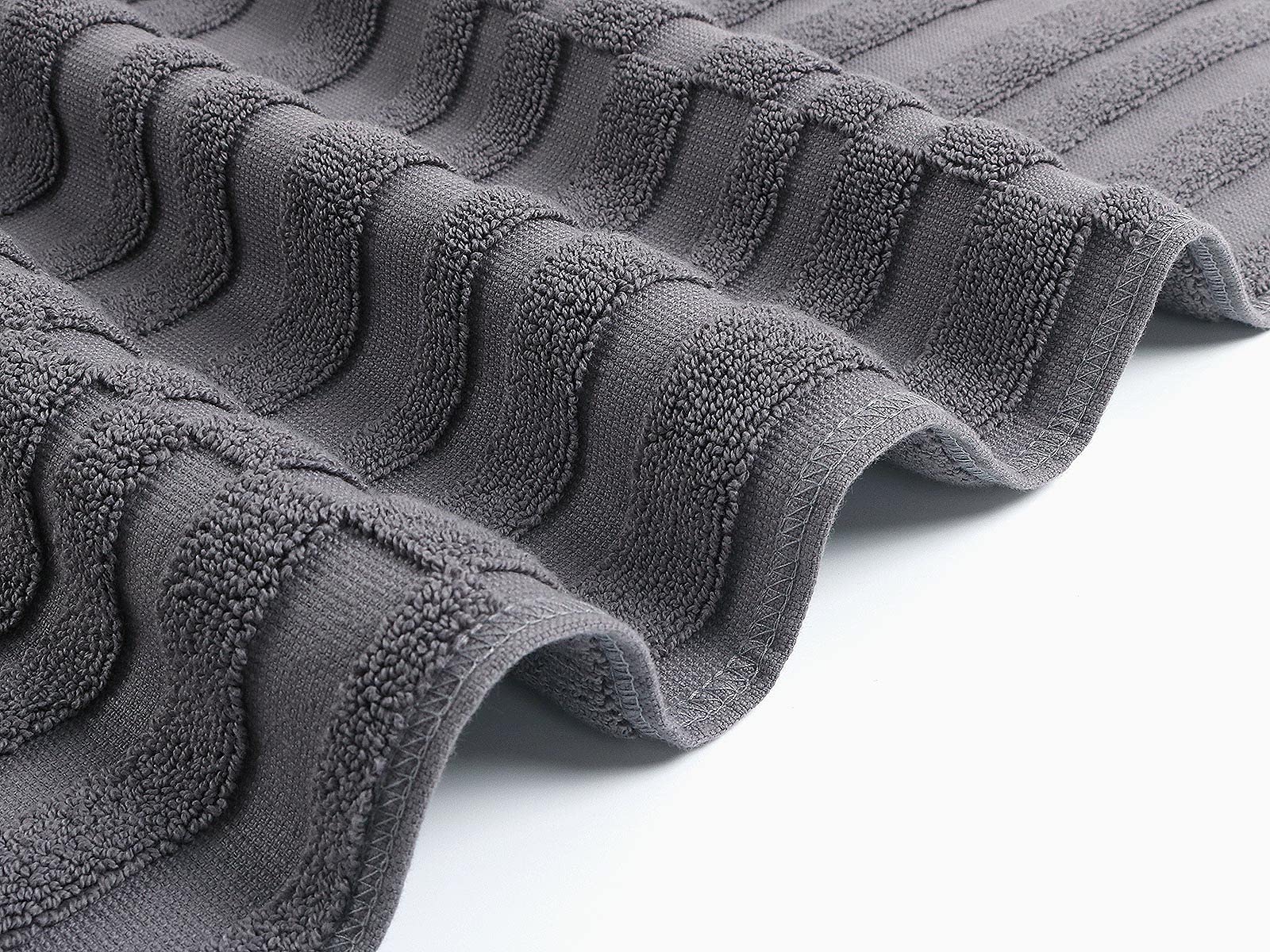 SEMAXE Bath Mats Rugs Floor Towel Sets 100% Cotton Absorbent Hotel SPA Shower Mat  Machine Washable Fade Resistant Bathtub Mat Grey Bath Rug 950GSM 2 Pack