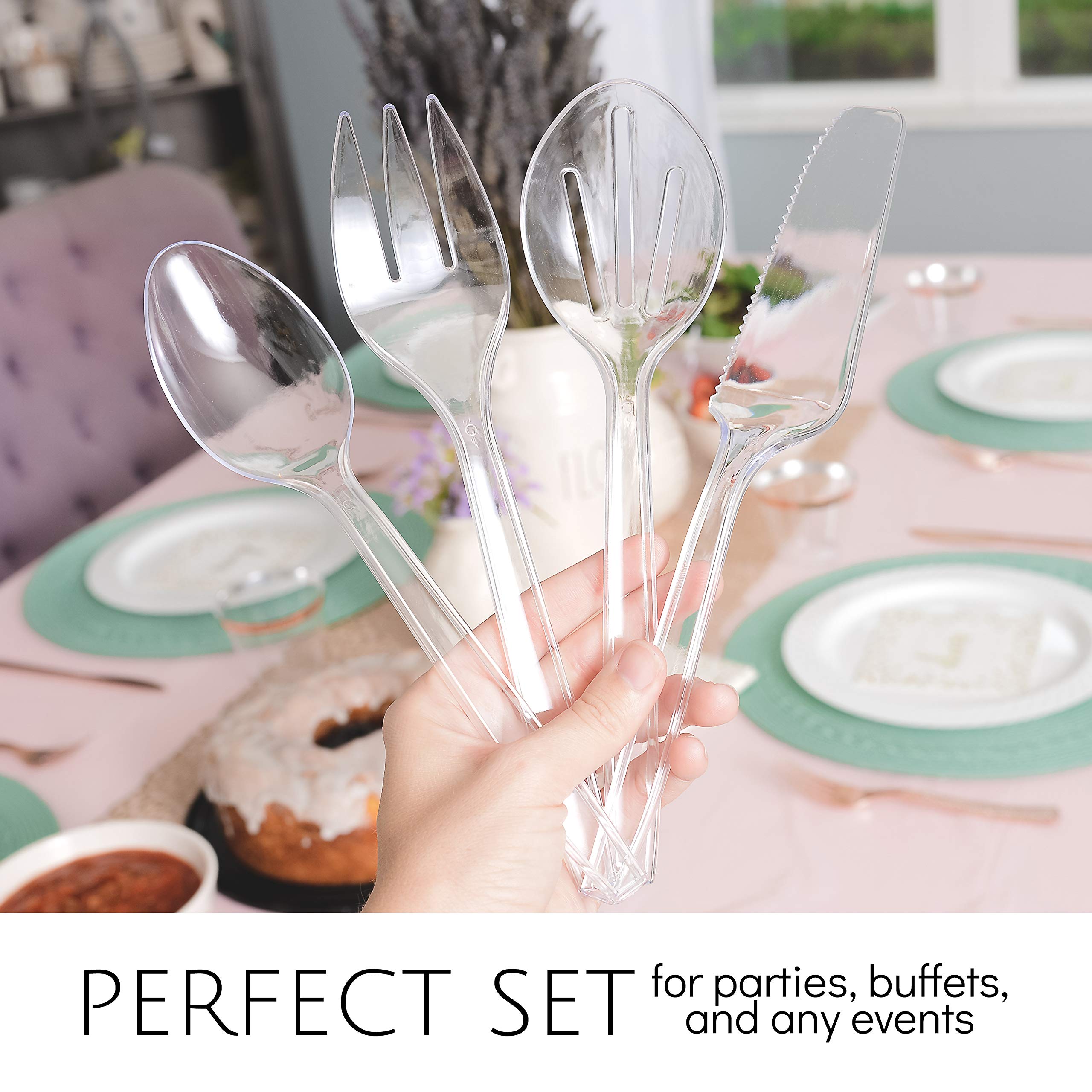 Plasticpro Clear Serving Utensils (24, Serving Utensils Set)