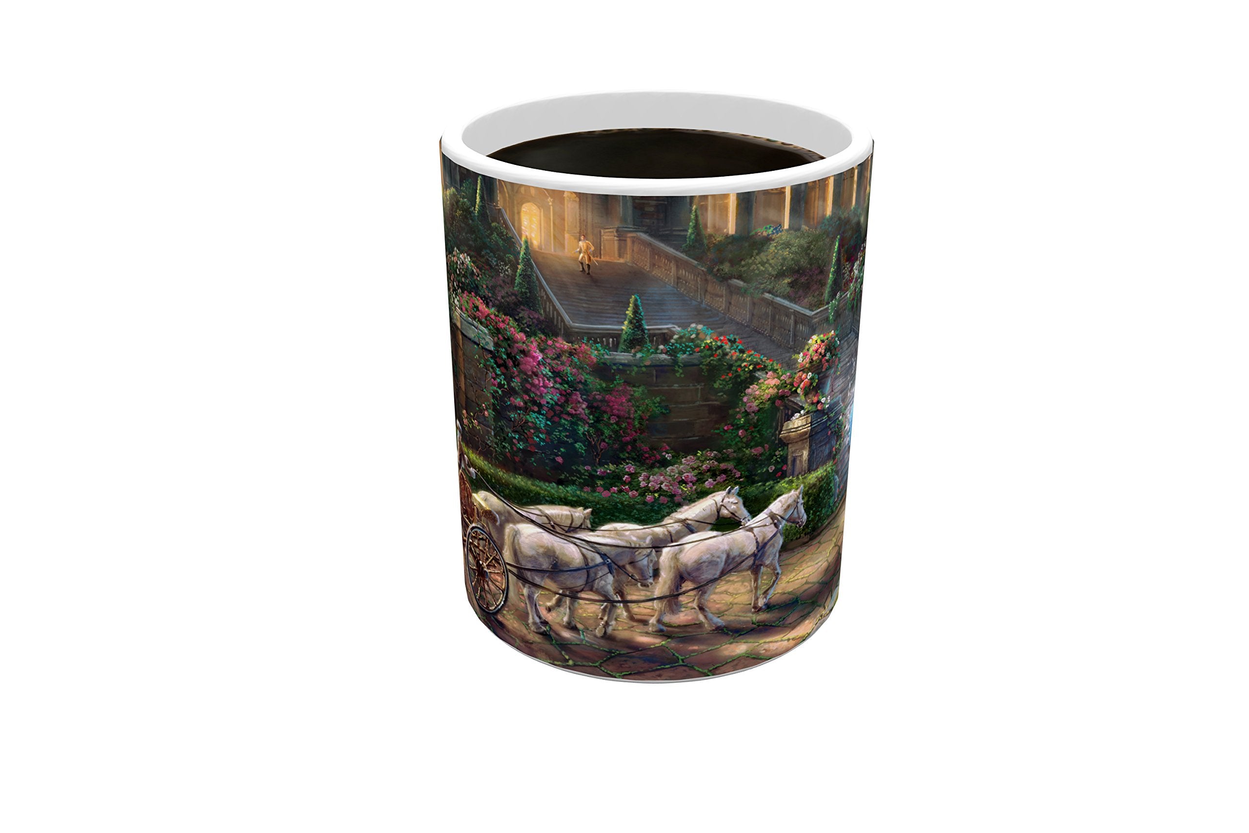 Morphing Mugs Disney Cinderella Color Changing Mug - 11 oz Ceramic - Black - Heat Sensitive - Model COMINHKPR129914