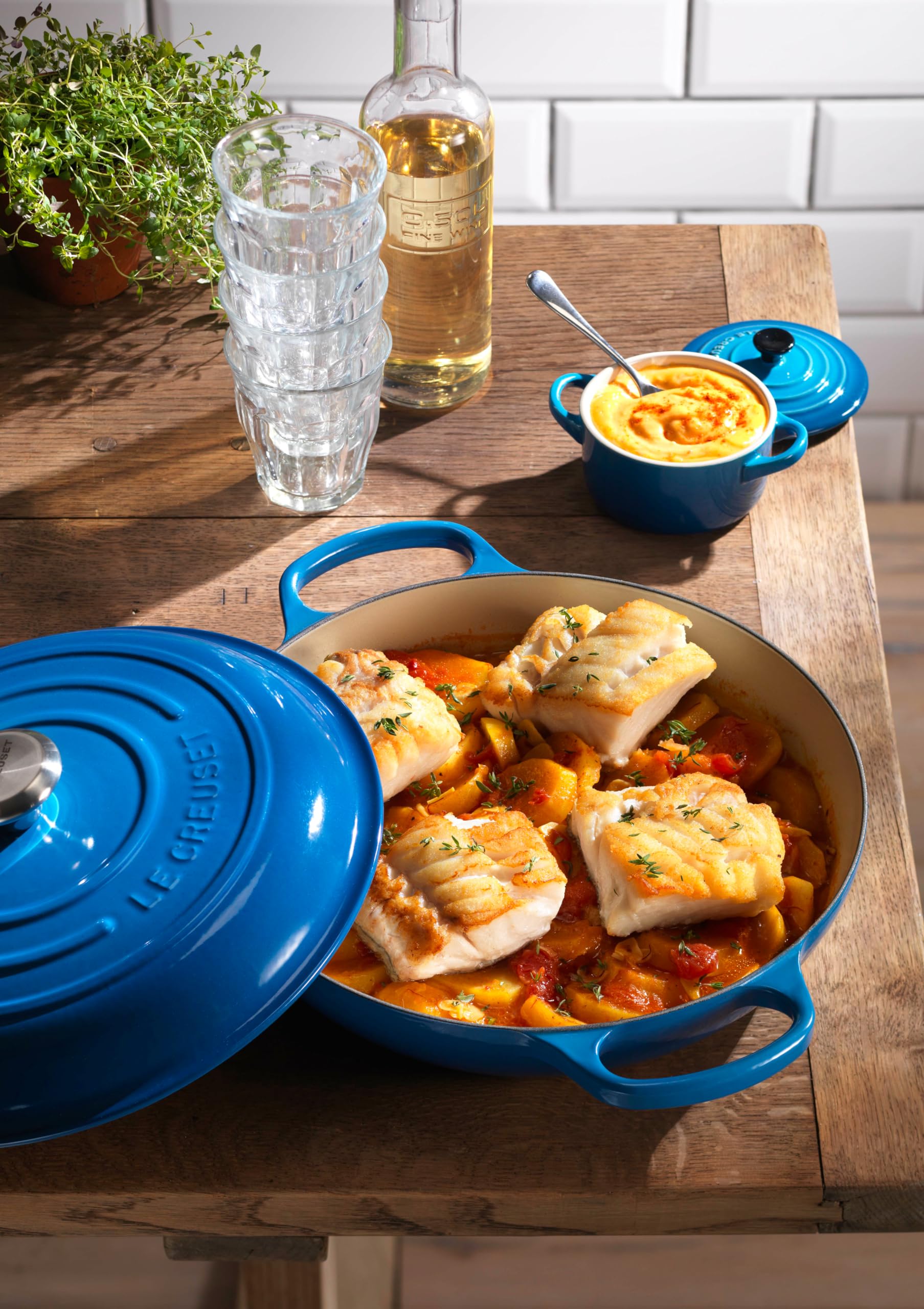 Le Creuset Enameled Cast Iron Signature Braiser, 5 Qt. , Marseille