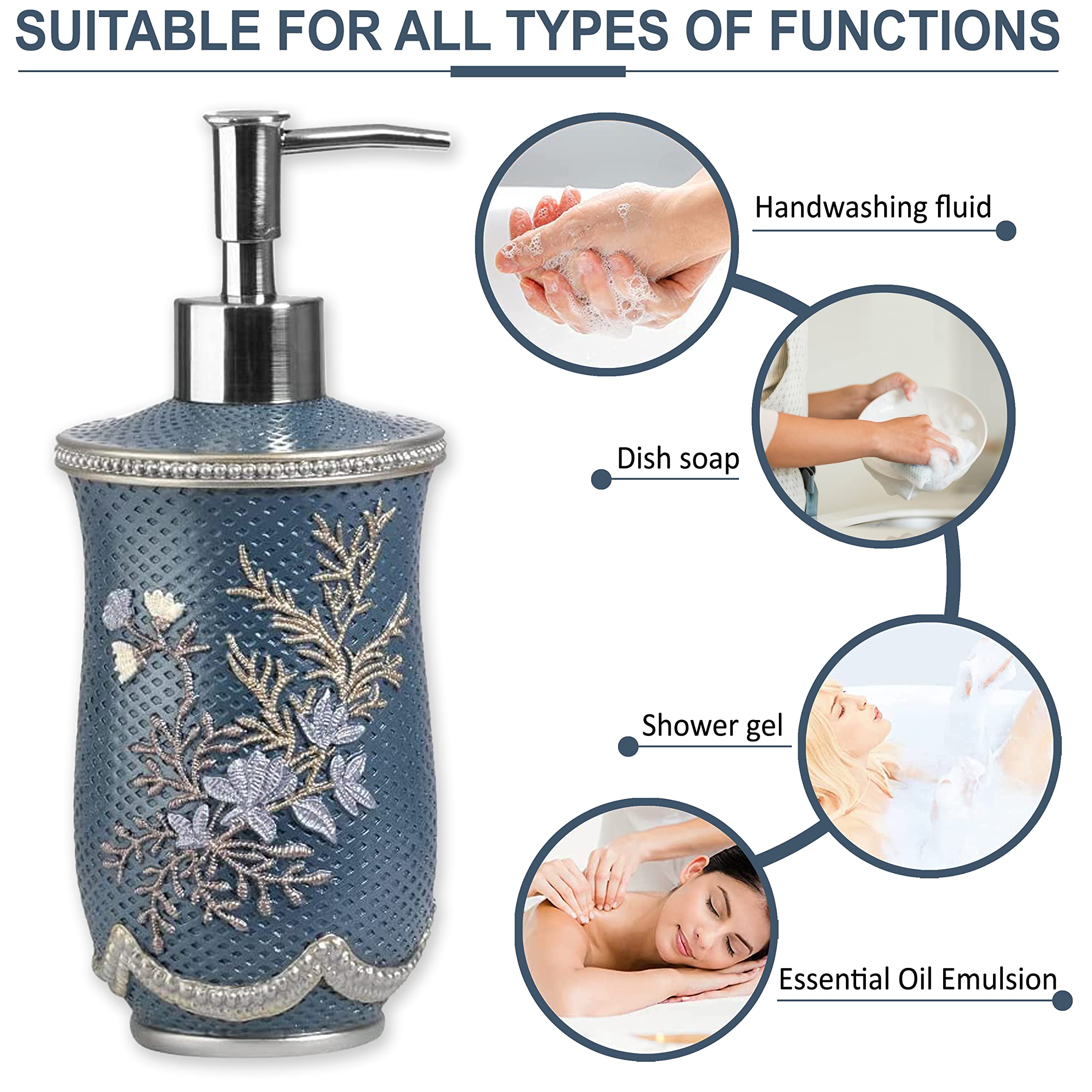 Popular Bath Lotion Pump Capri, Slate Blue