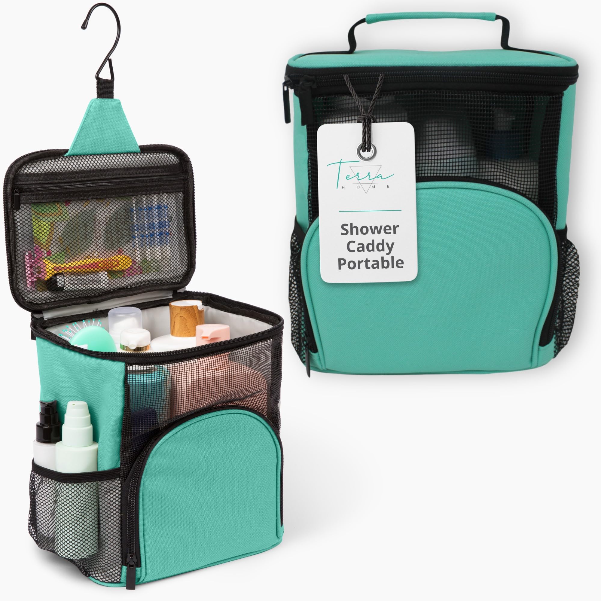 Terra Home Shower Caddy For College Dorms- Travel Shower Caddy - Shower Organizer Bag - Large Capacity, Quick Dry And Water Resi