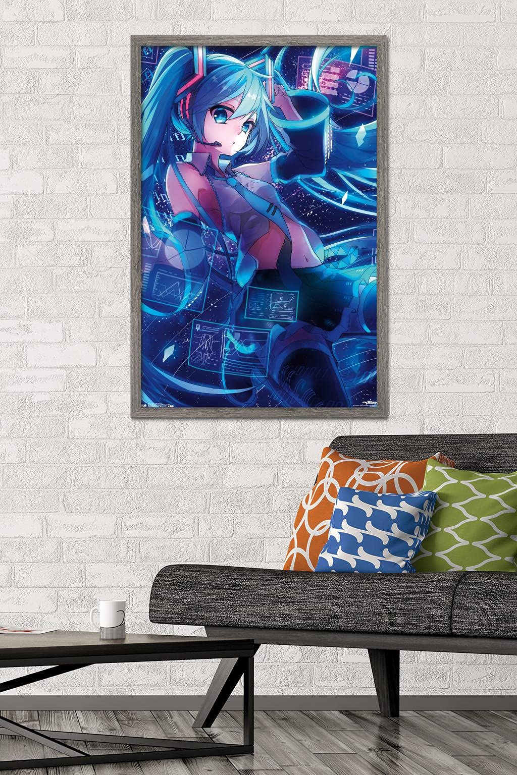 Trends International Hatsune Miku - Screens Wall Poster, 22.375'' X 34'', Poster & Clip Bundle