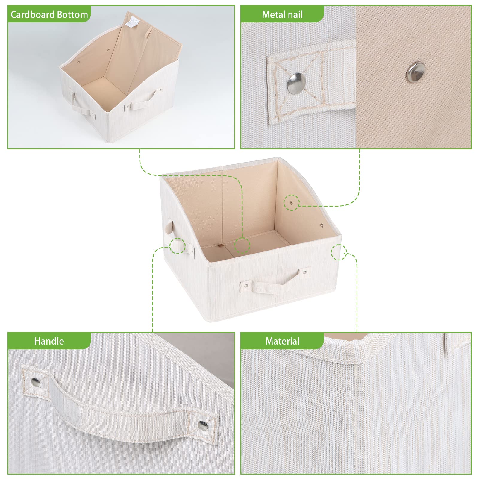 Keegh Storage Bins For Closet Shelves Storage Baskets For Shelves Trapezoid Storage Bin Fabric Organizer Bins For Clothes With H