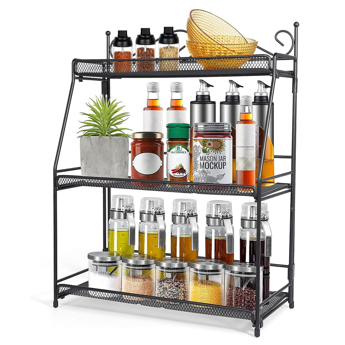 Uten Countertop Organizer for Bathroom Counter, the Organizer for Bedroom, Spice Rack, Organizer for Kitchen Counter shelf, 3 Ti