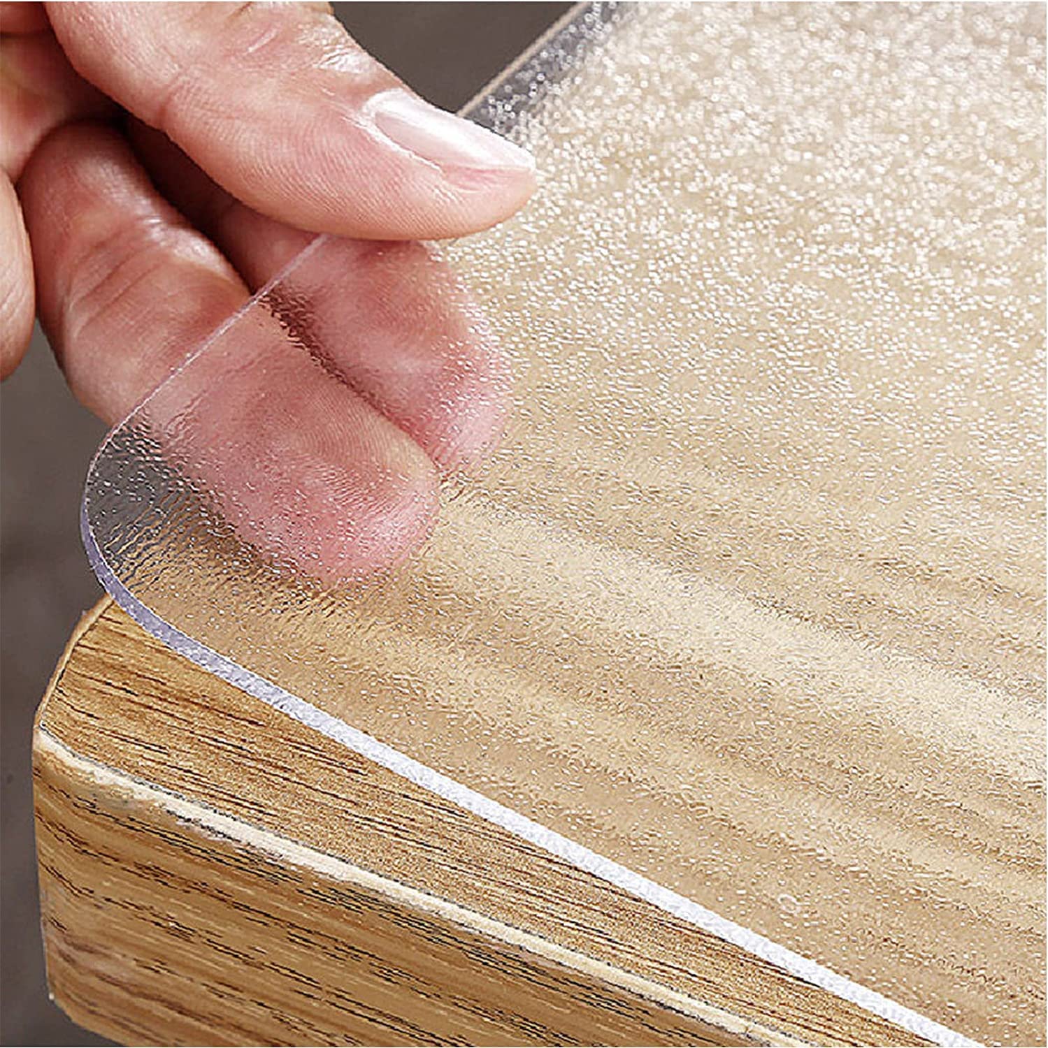Royhom Frosted Table Cover Protector 40 x 20 Inch, 2mm Thick Waterproof Tablecloth, PVC Desk Mat, Easy to Clean, Clear Plastic T