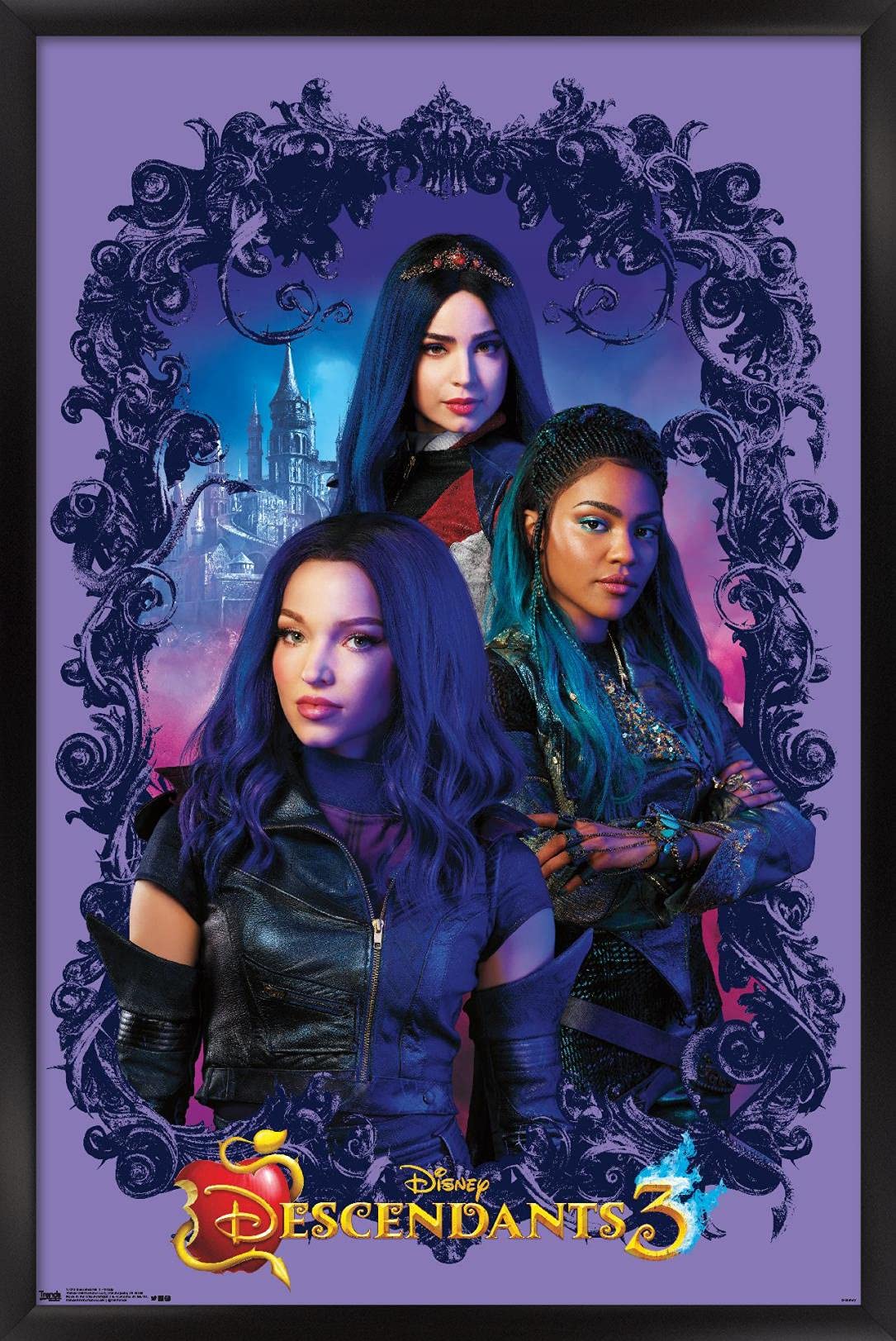 Trends International Disney Descendants 3 - Group Wall Poster, 22.375'' X 34'', Black Framed Version