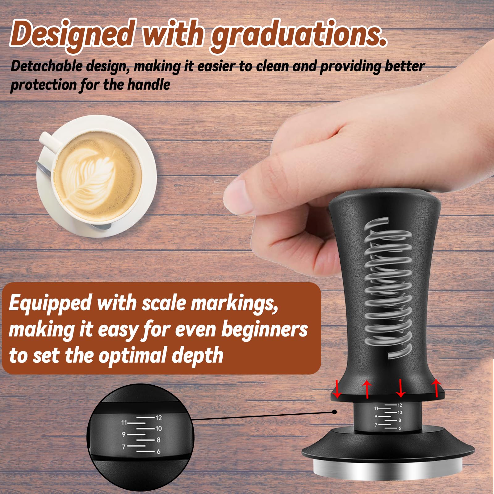 Coffee Espresso Tamper 51Mm With Wdt Tool Calibrated Spring Loaded, Coffee Tamper With Silicone Tamper Mat,Black Espresso Distri