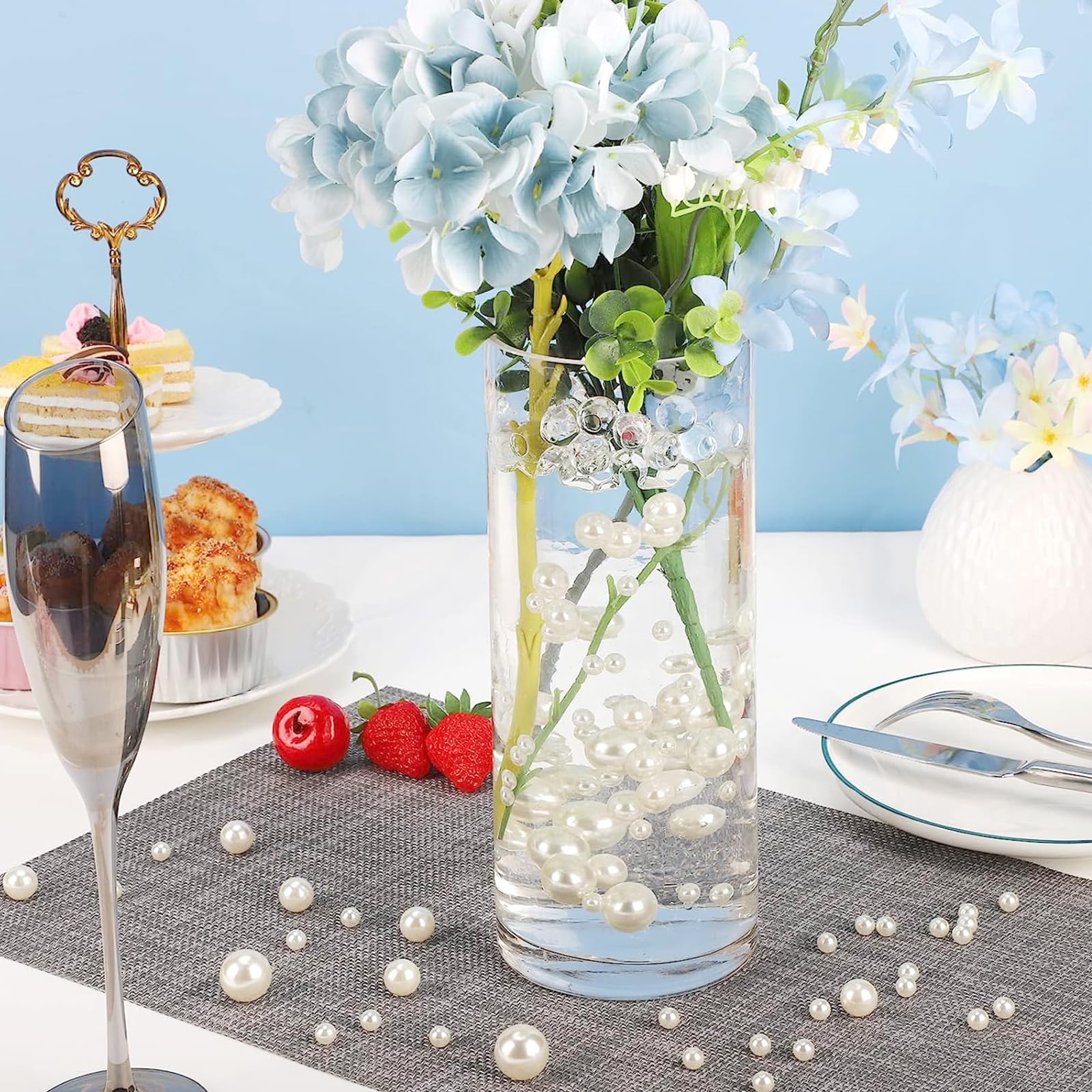 120Pieces Floating NO Hole Pearls Beads for Vases and 500 PCS for Floating,for Centerpiece,Home Decor,Party Table Wedding,Makeup