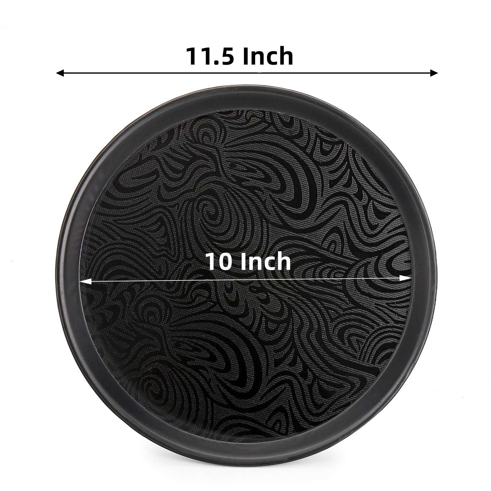Hacaroa 4 Pack Round Restaurant Serving Trays, 11.5 Inch Plastic Food Service Trays Non-Skid Food Platter For Cafeteria, Bar, Co
