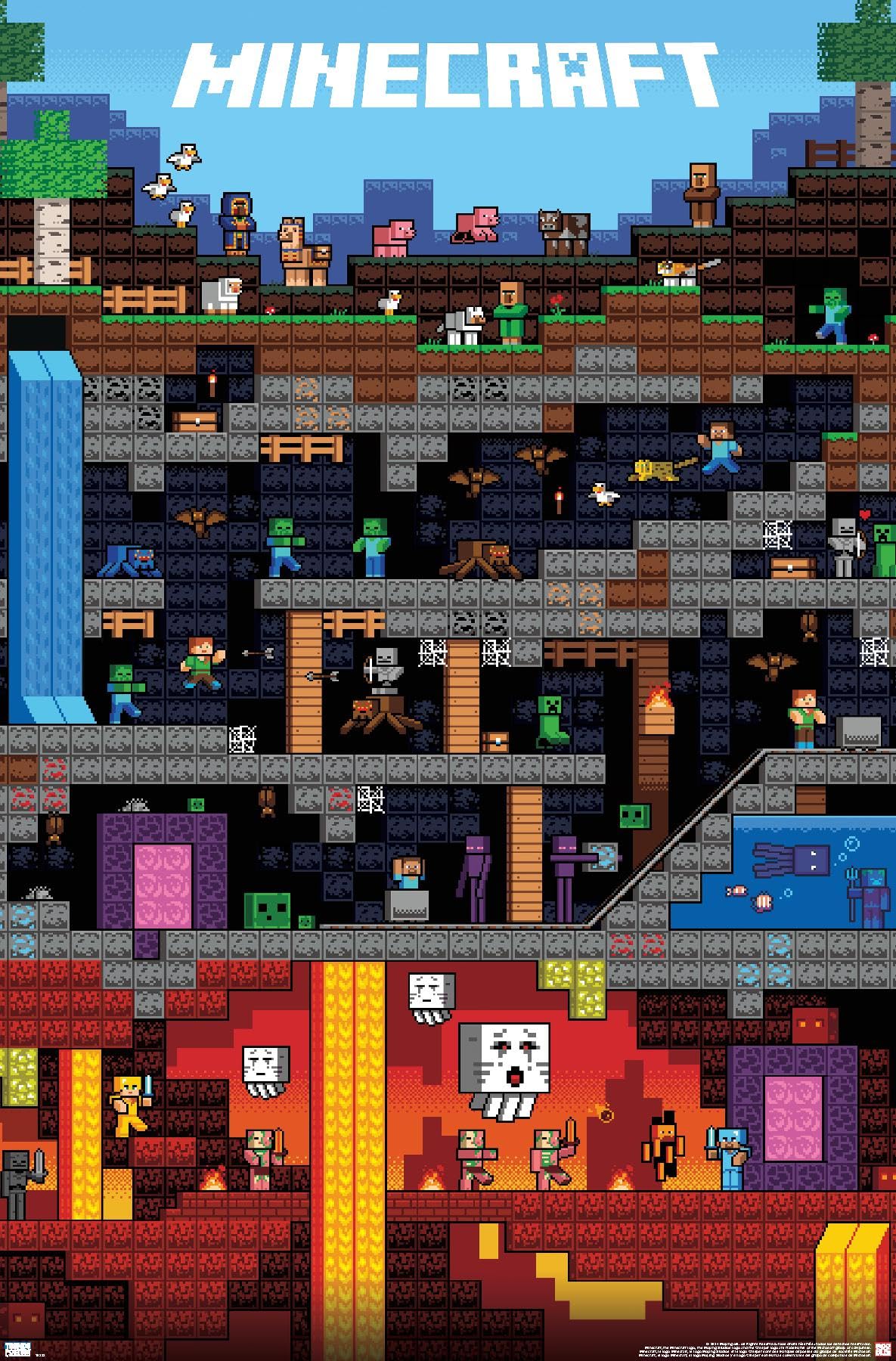 Trends International Minecraft - Worldly Wall Poster, 22.375'' X 34'', Unframed Version