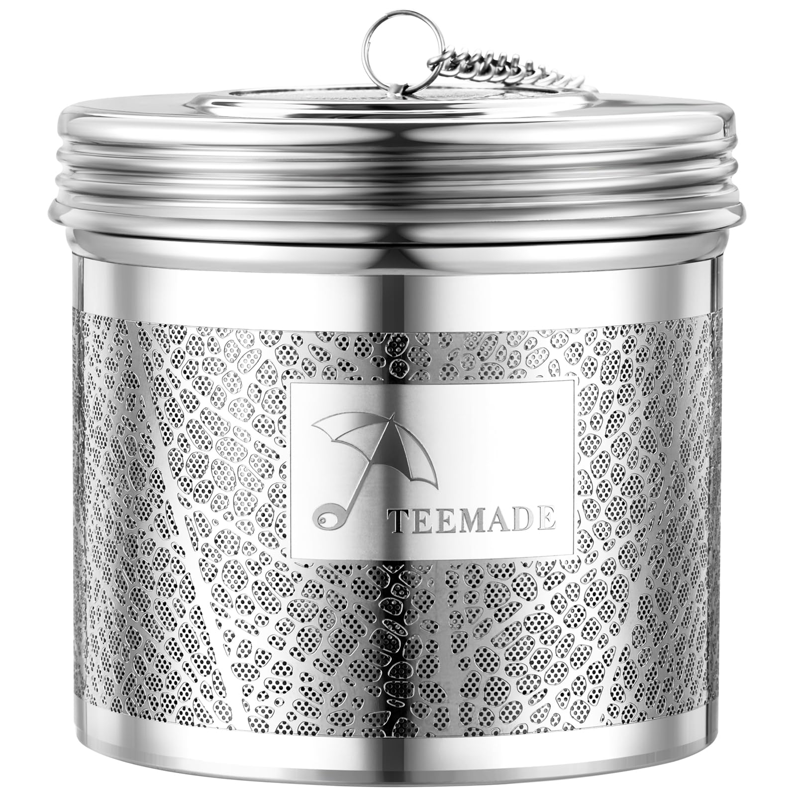 Teemade Large Tea Filter -Sus 304 Stainless Steel Tea Strainer With Extended Chains And Extra Fine Mesh Tea Infuser For Steeping