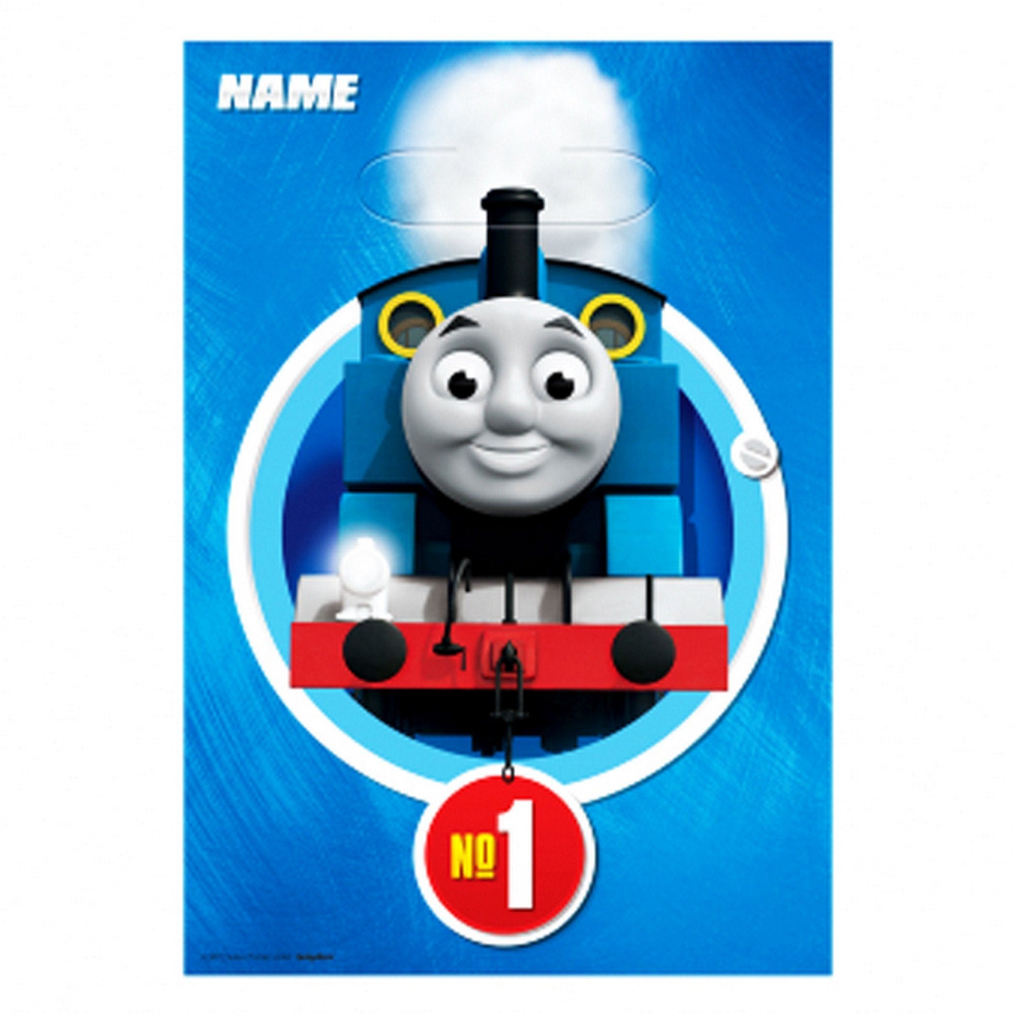 Amscan Thomas All Aboard Folded Loot Bag, Party Favor, Blue, One Size