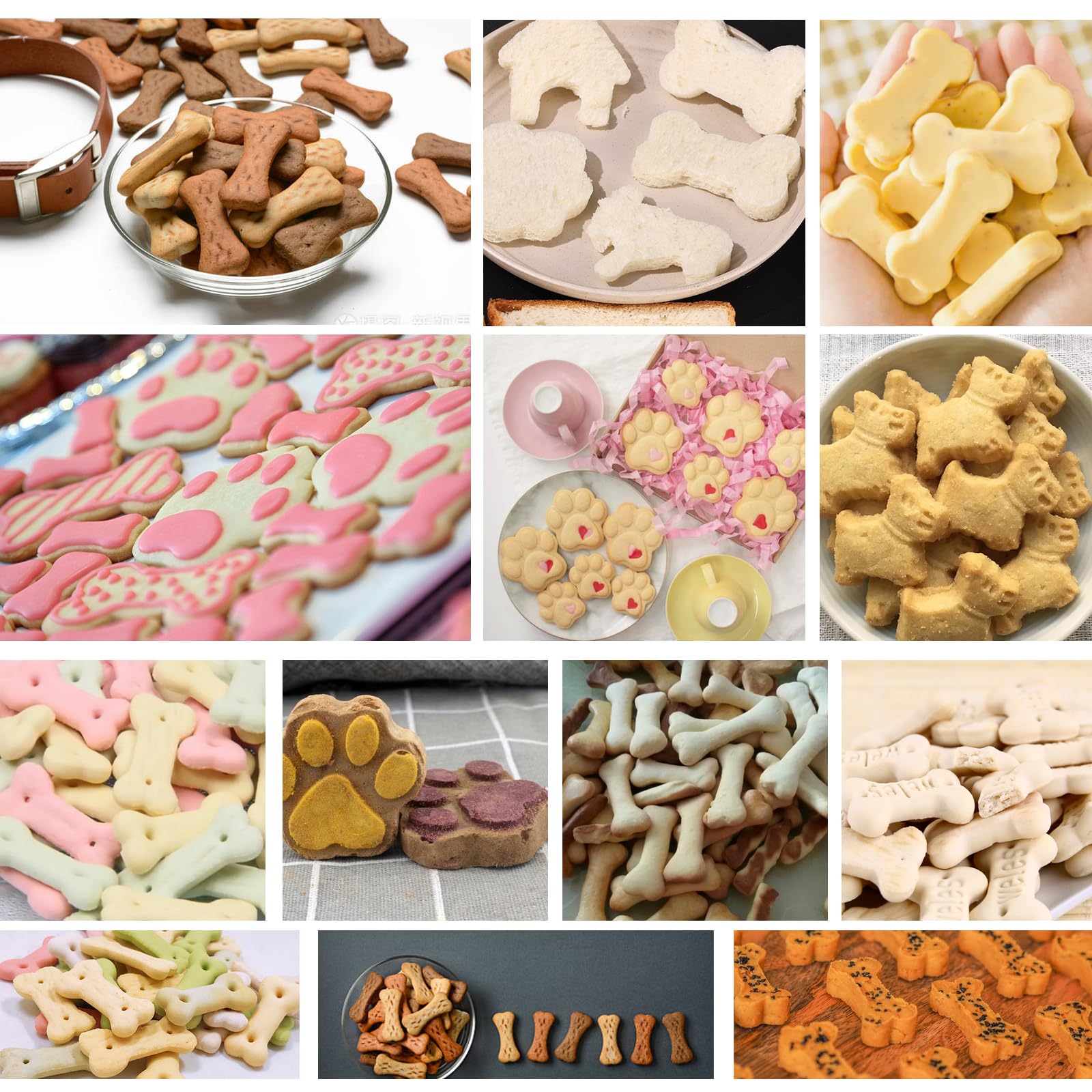 Dog Bone Cookie Cutter Anckne Bone Shape Cookie Cutter Set Stainless Steel Homemade Dog Biscuit Treats Cutter 4 Pieces