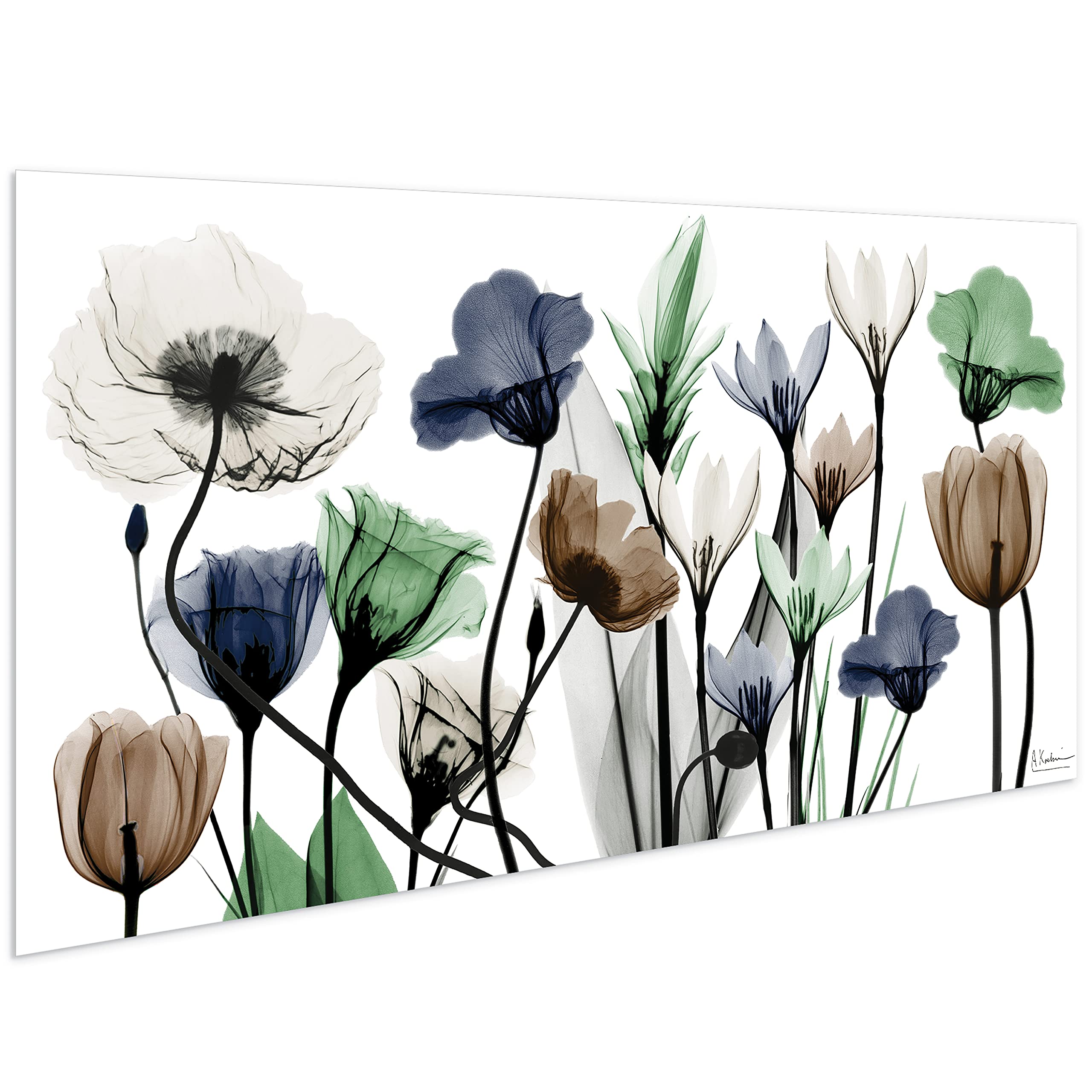 Empire Art Direct Frameless Free Floating Tempered Glass Panel Graphic Wall Art Ready To Hang, 24'' X 48'', Floral Landscape