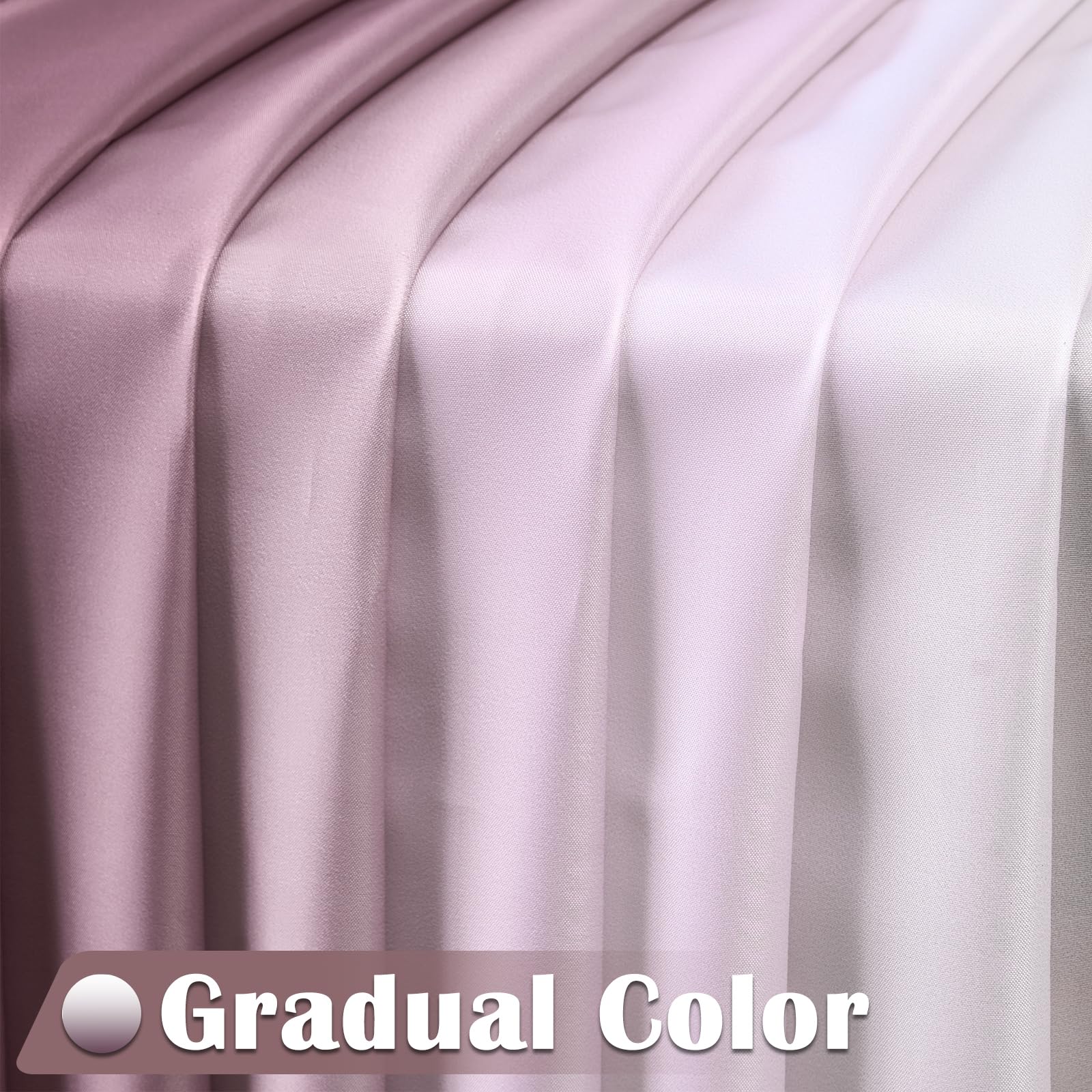 Jicnhan Mauve Ombre Shower Curtain, Waterproof Fabric Shower Curtains For Bathroom, Modern Gradient Color Shower Curtain Set Wit