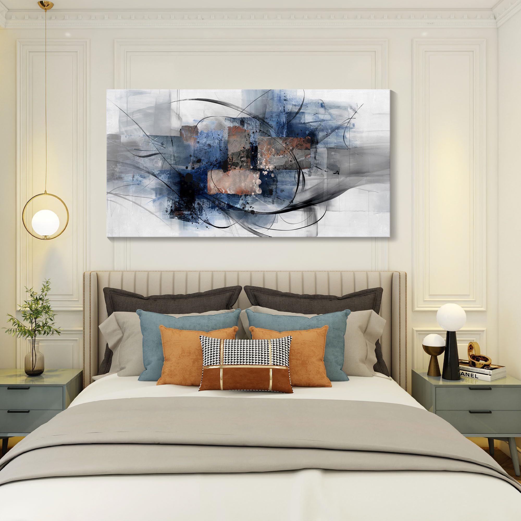 Mofutinpo Canvas Wall Art For Living Room, Bedroom, Office - Large Wall Art Decor - Abstract Wall Art - Modern Black And White P