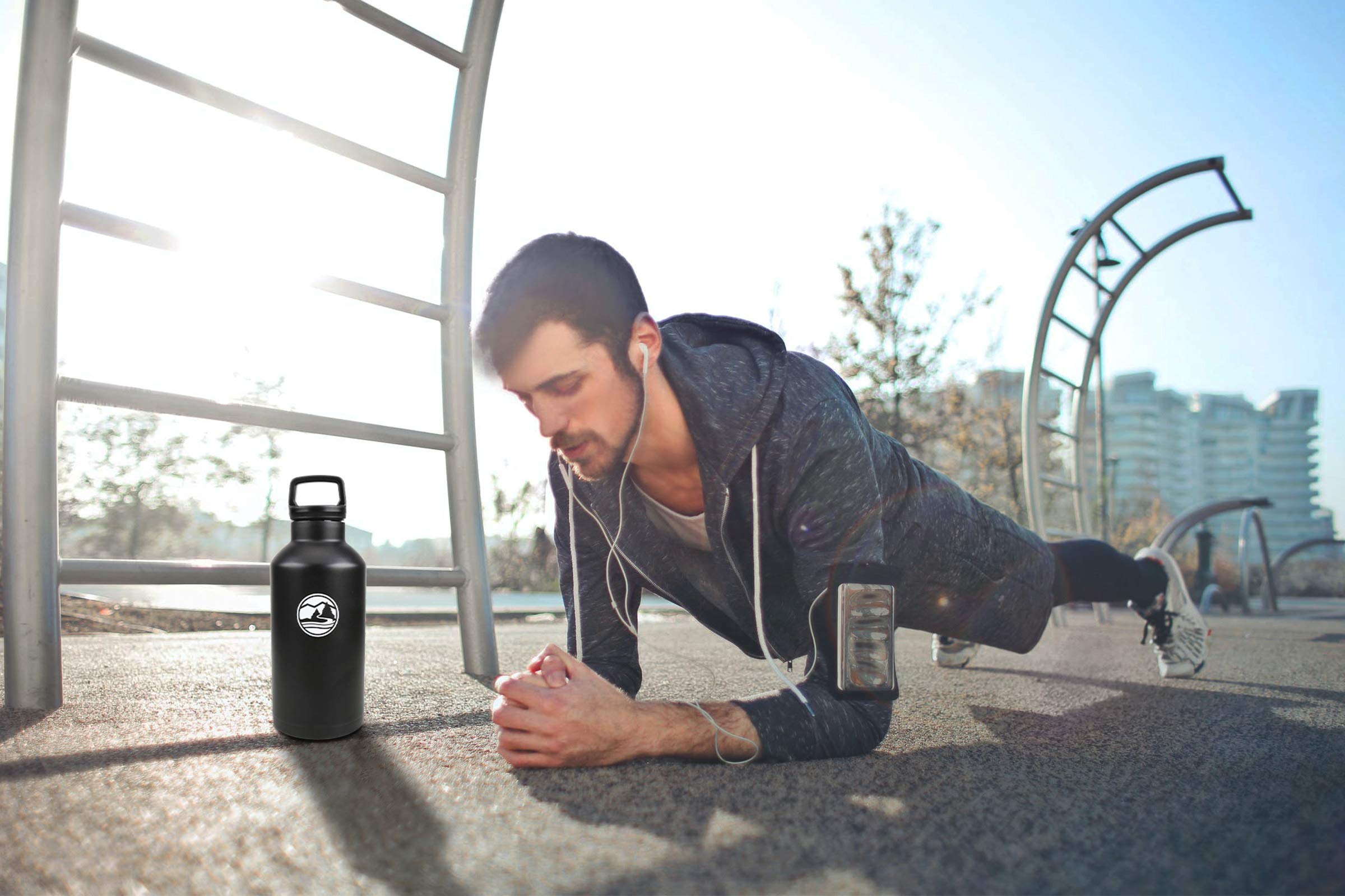 Tahoe Trails Water Bottle, 64 Oz, Black
