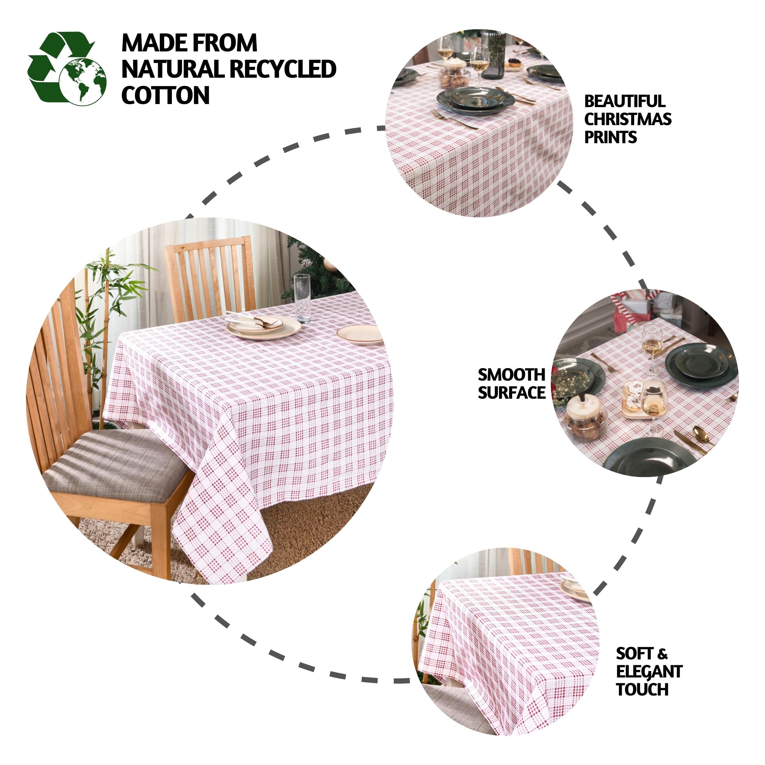 Folkulture White Table Cloth Or Rectangular Table Cloth For Gifting, 60 X 102 Inch, 100% Cotton Boho Tablecloth Or Rustic Tablec