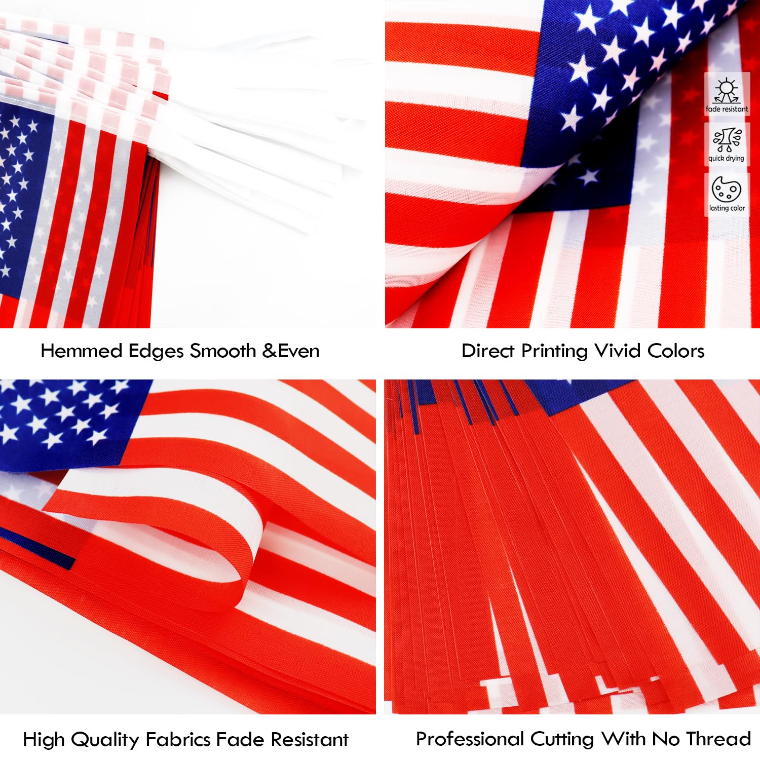 American String Flag Pennant Banner - 38 Flags, 42 Feet Small Mini Us Flags Bunting Banner For Country Decoration, School, Party