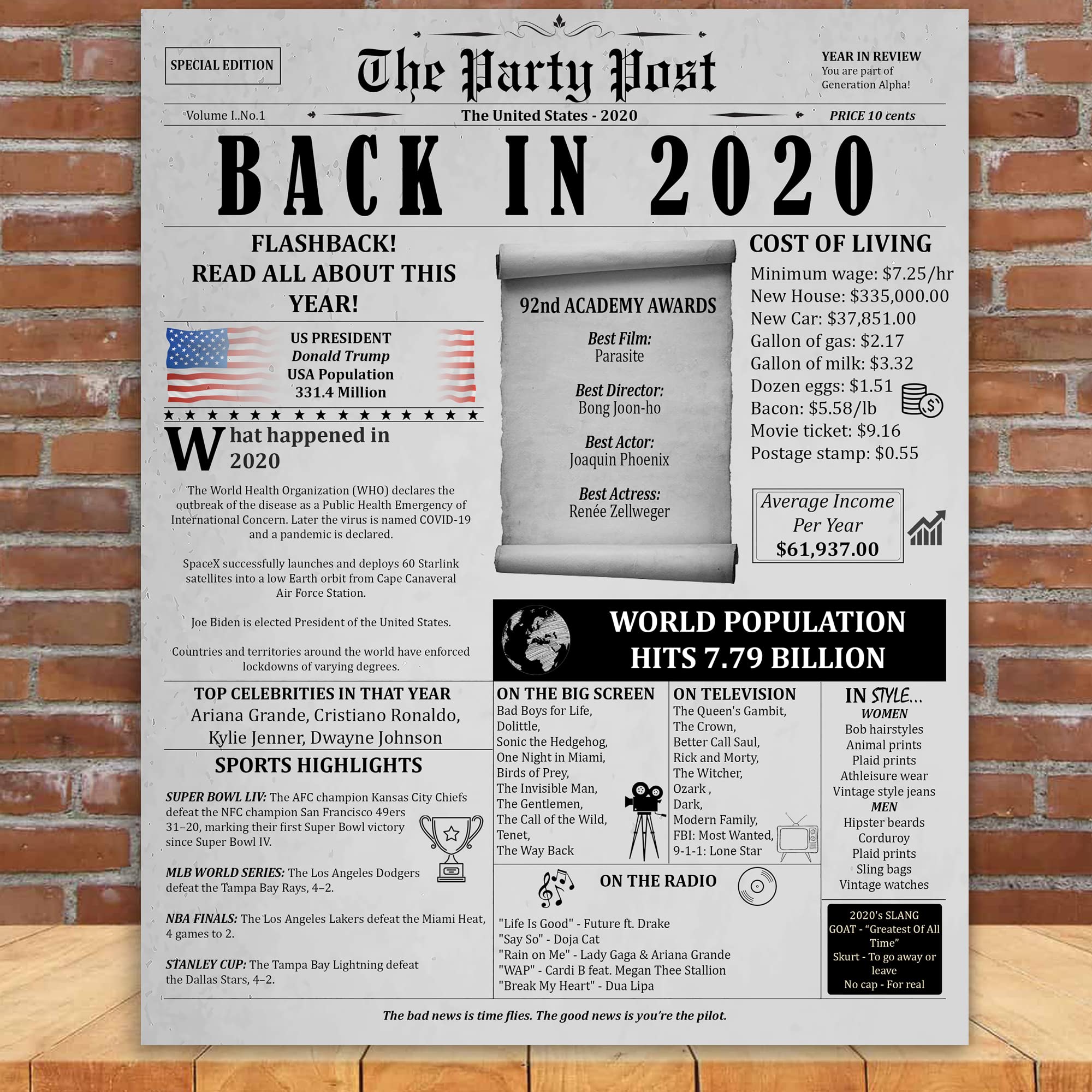 4Th Birthday Party Decorations Poster - 4 Years Ago Anniversary Card For Women And Men. Back In 2020 Home Decor Supplies For Her