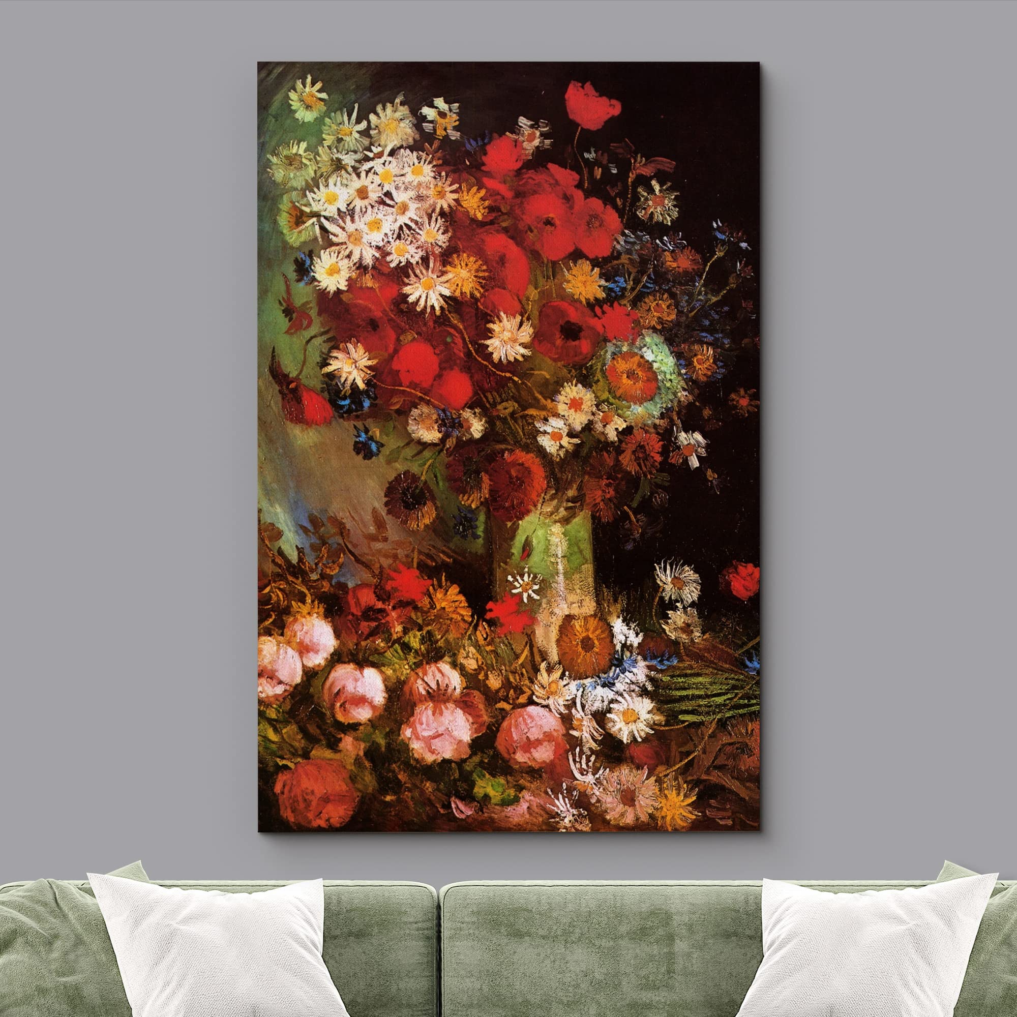 Wall26 Canvas Print Wall Art Poppy Flowers By Master Artist Vincent Van Gogh Nature Wilderness Illustrations Fine Art Relax/Calm